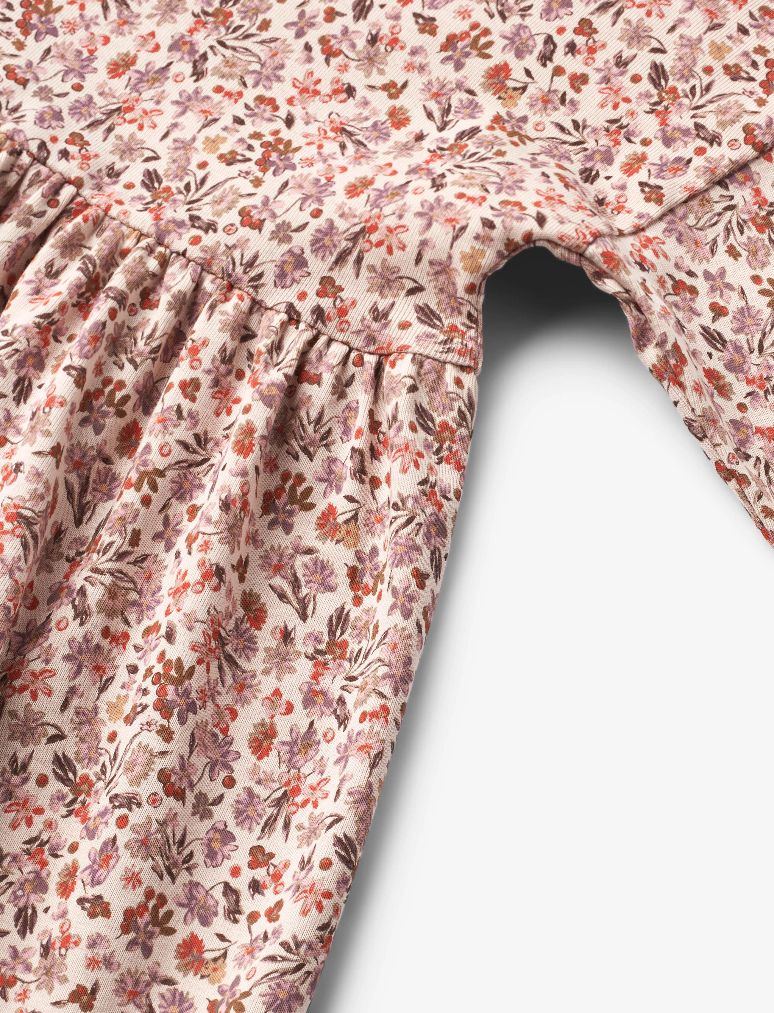 Wheat - Jersey Dress L/S Emmy - pale rose flowers - 2