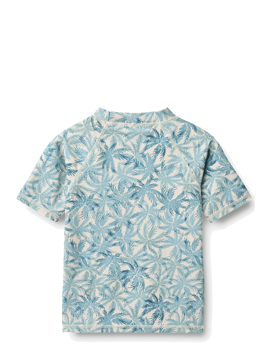 Wheat - Swim T-shirt S/S Jackie - badeoverdele - blue palm - 2
