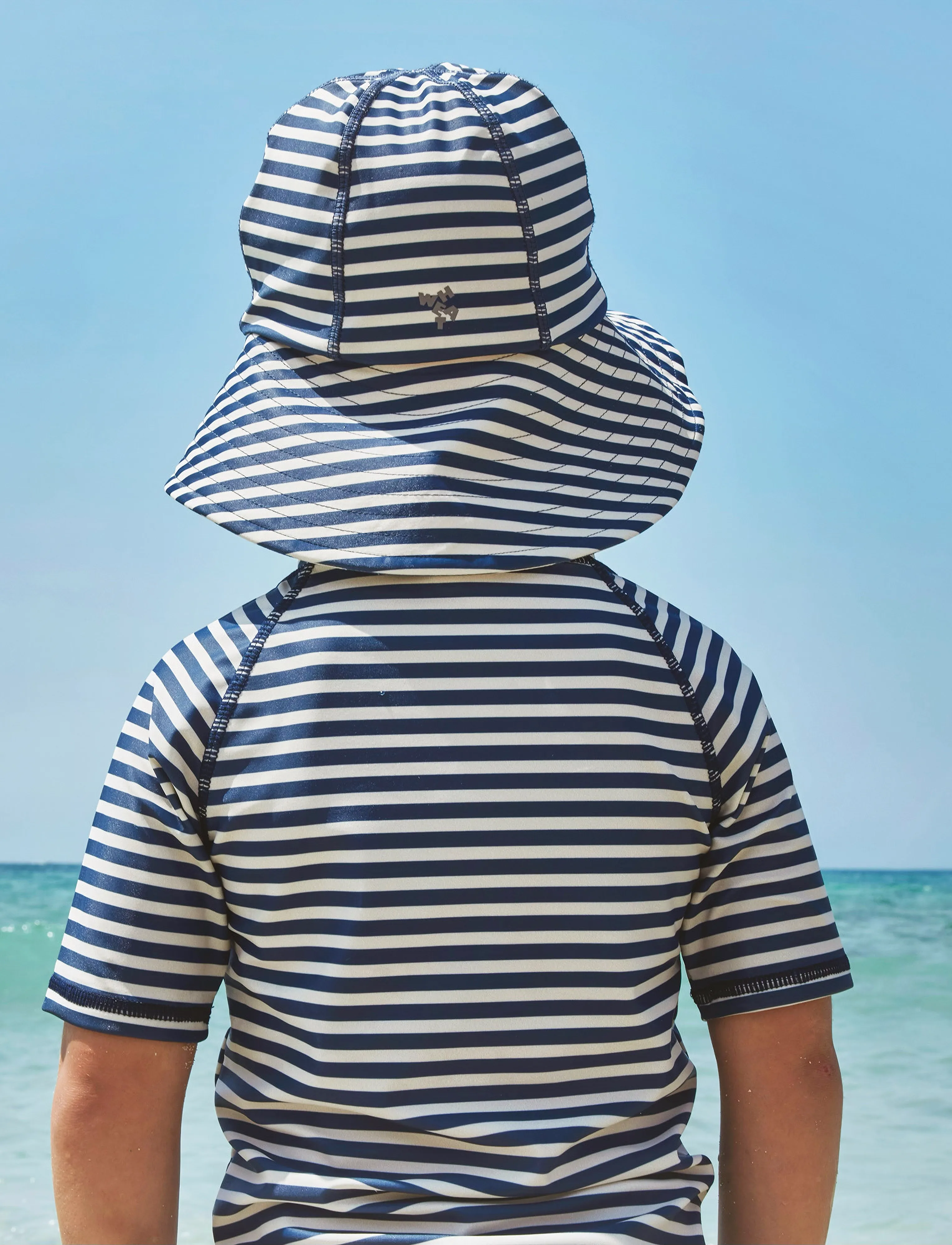 Wheat Swim T-Shirt S/S Jackie, Børn, Kortærmet Blomstret Badeshirt, Navy, Str: 98