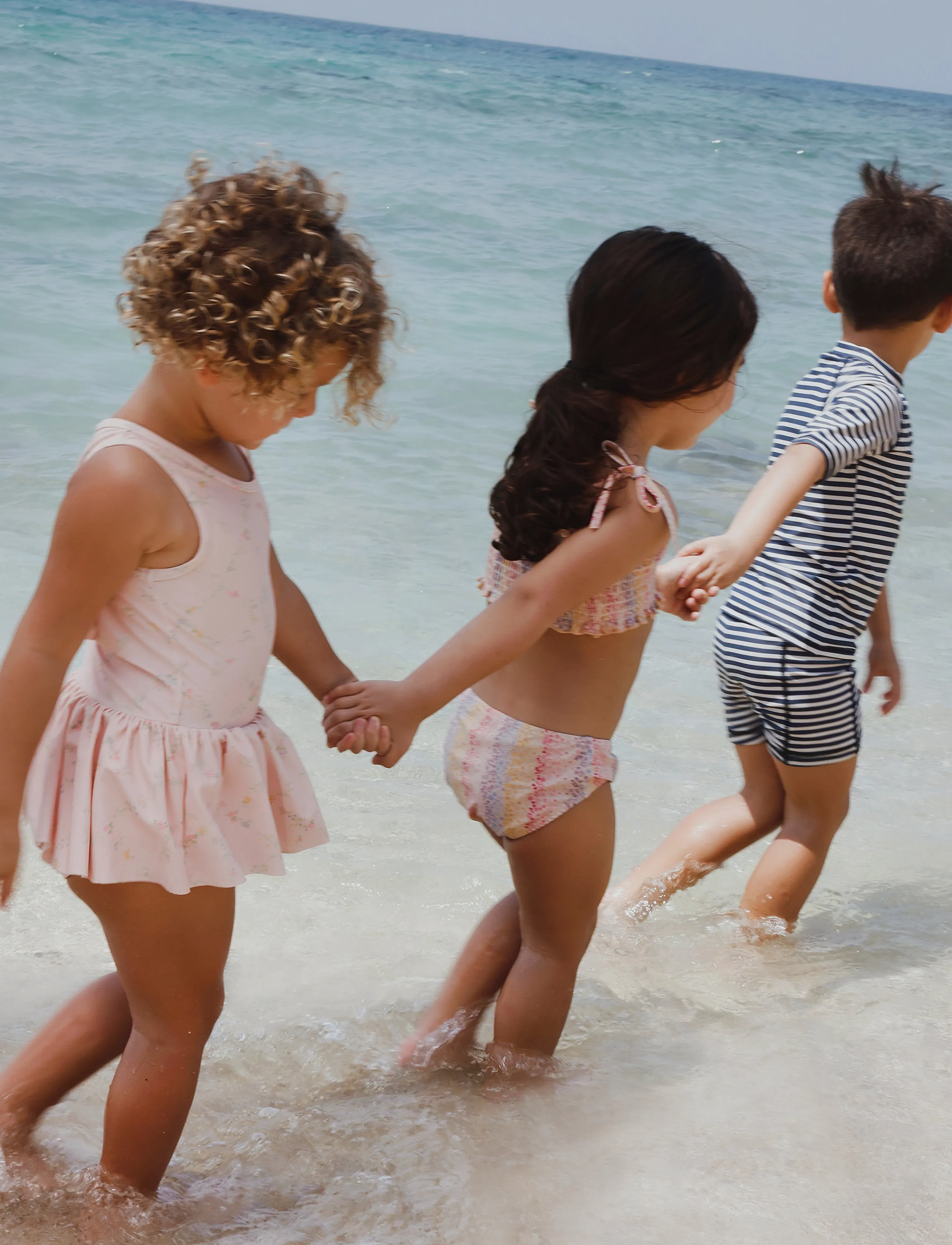 Wheat - Swim T-shirt S/S Jackie - swim tops - blue stripe - 4