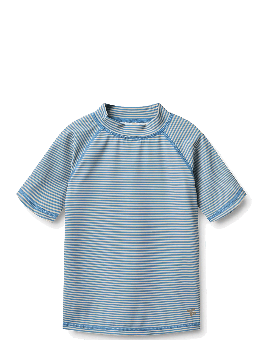 Wheat - Swim T-shirt S/S Jackie - ujumisriiete ülaosad - blue swim stripe - 0