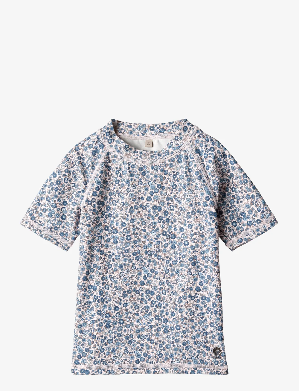 Wheat - Swim T-Shirt S/S Jackie - bade-oberteile - blue flower meadow - 0