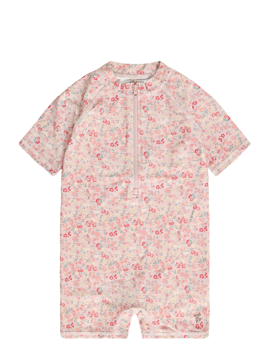 Wheat - Swimsuit S/S Cas - powder flowers and seashells - 0