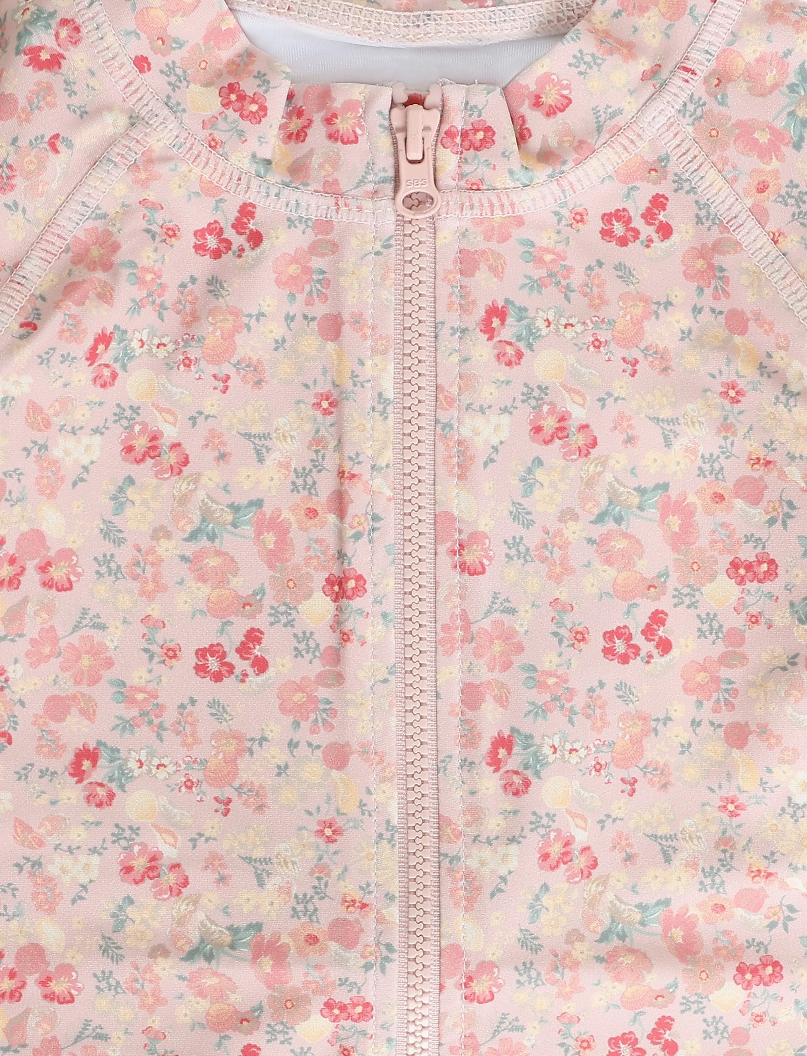 Wheat - Swimsuit S/S Cas - powder flowers and seashells - 2