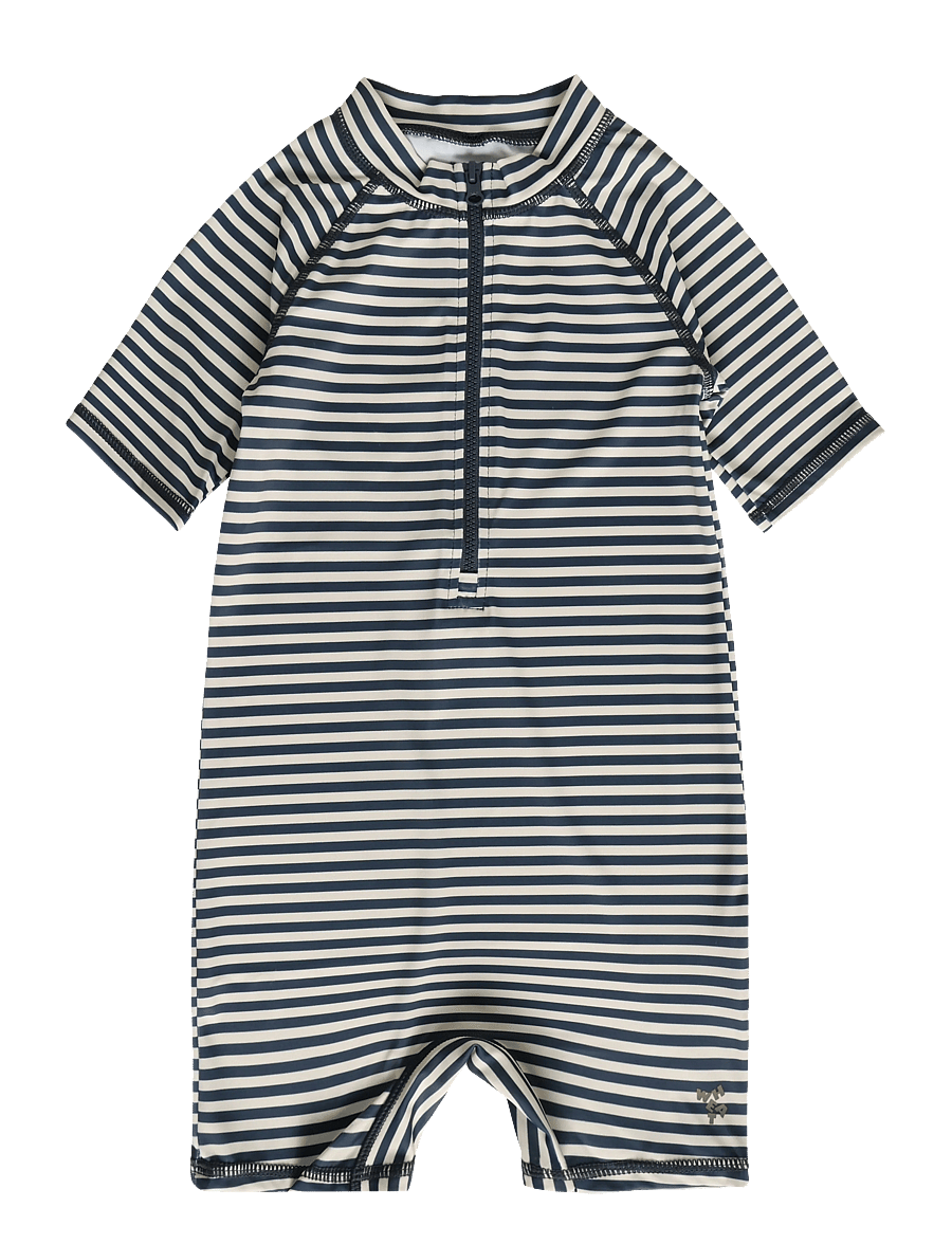 Wheat - Swimsuit S/S Cas - baddräkter - blue stripe - 0