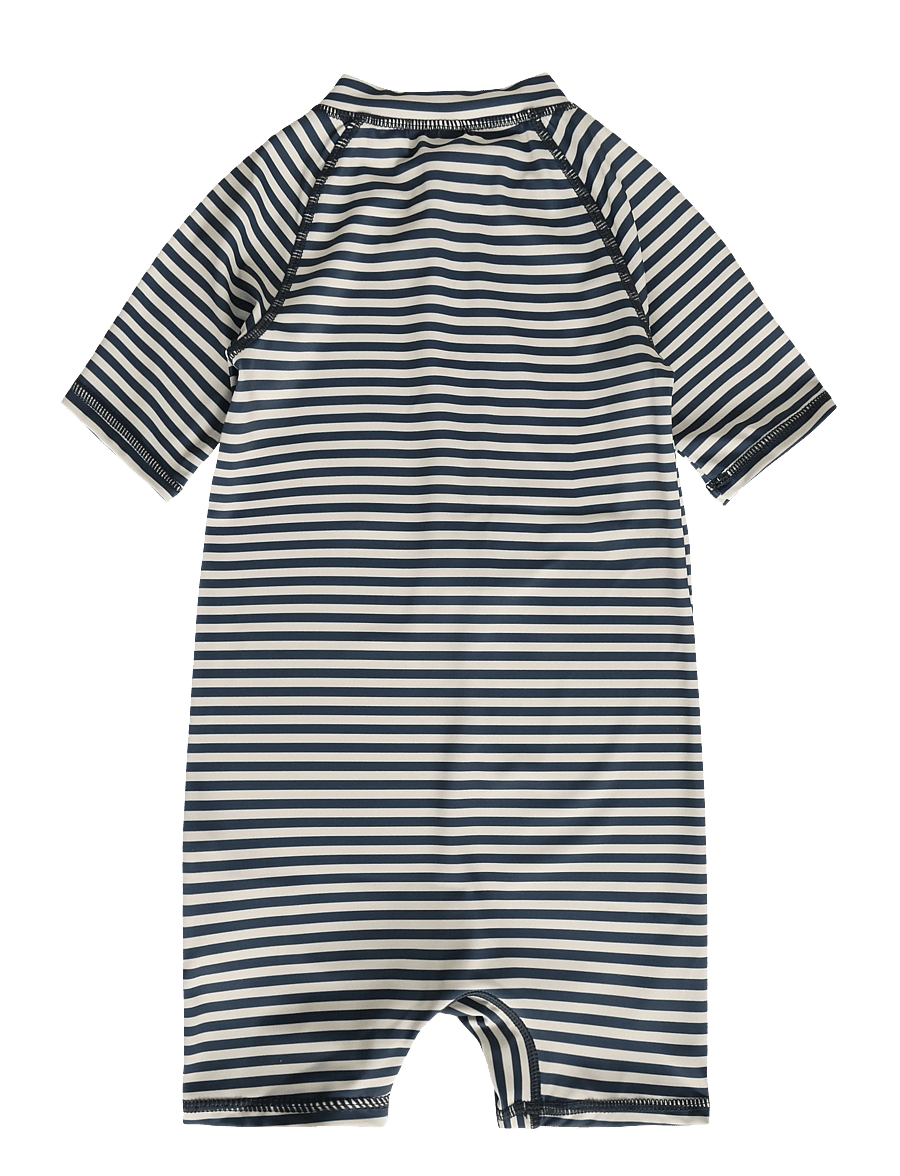 Wheat - Swimsuit S/S Cas - baddräkter - blue stripe - 1