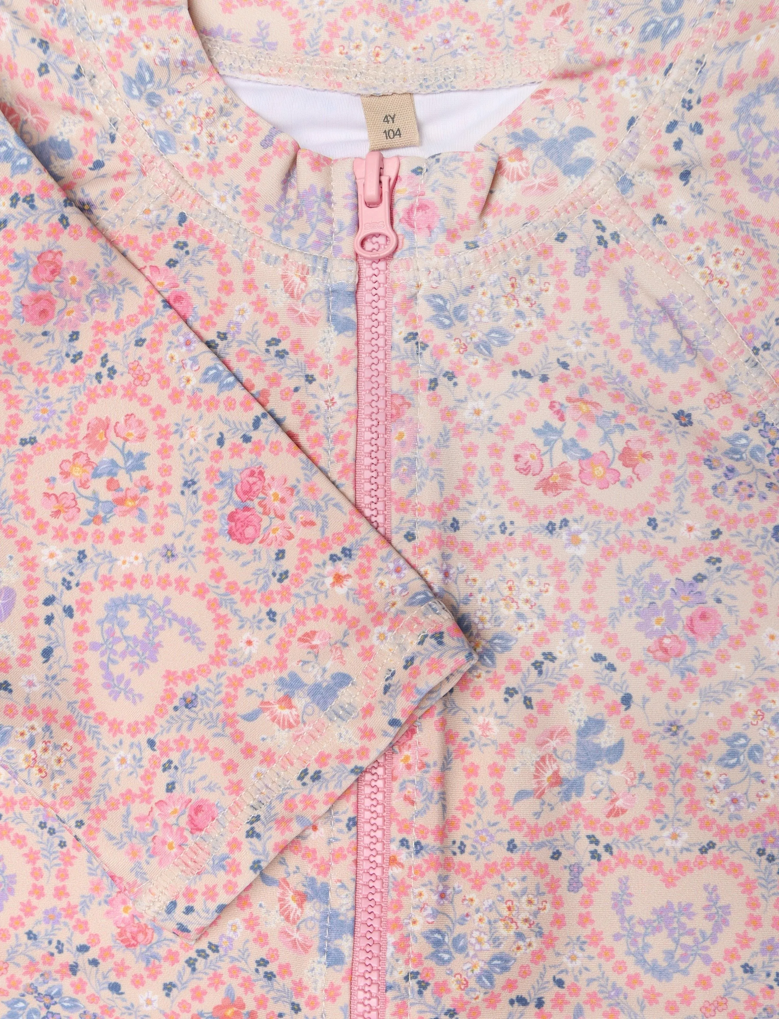 Wheat - Swimsuit S/S Cas - badeanzüge - pink heart flowers - 2