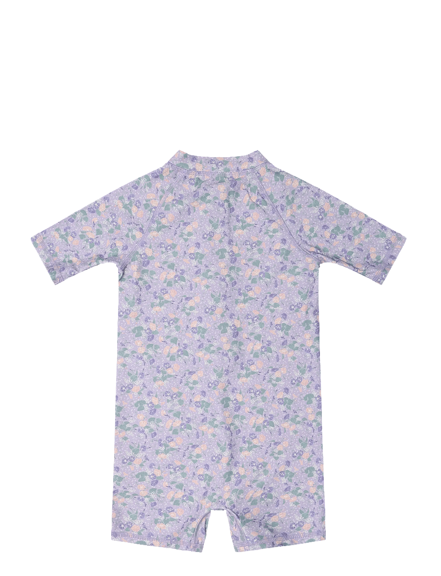 Wheat - Swimsuit S/S Cas - badedragter - purple light petunias - 1