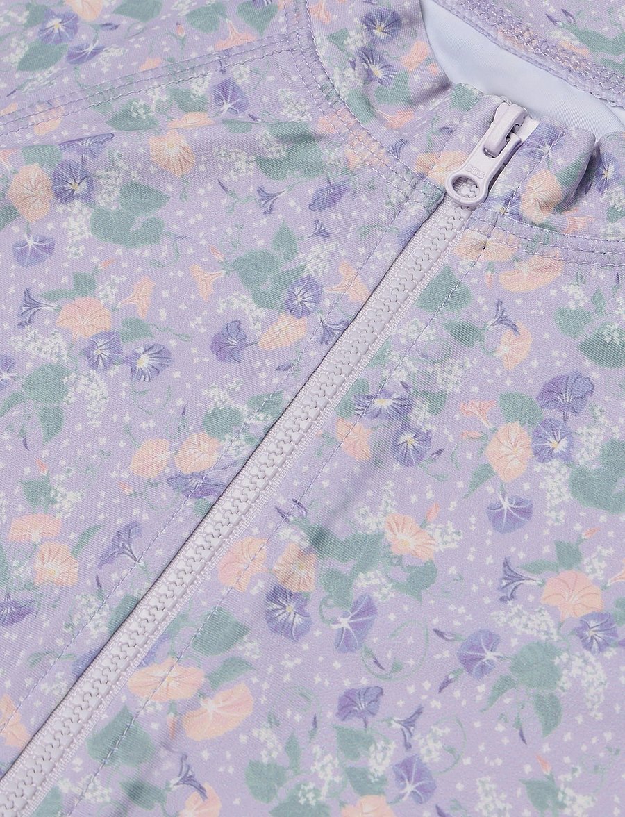 Wheat - Swimsuit S/S Cas - badedragter - purple light petunias - 2
