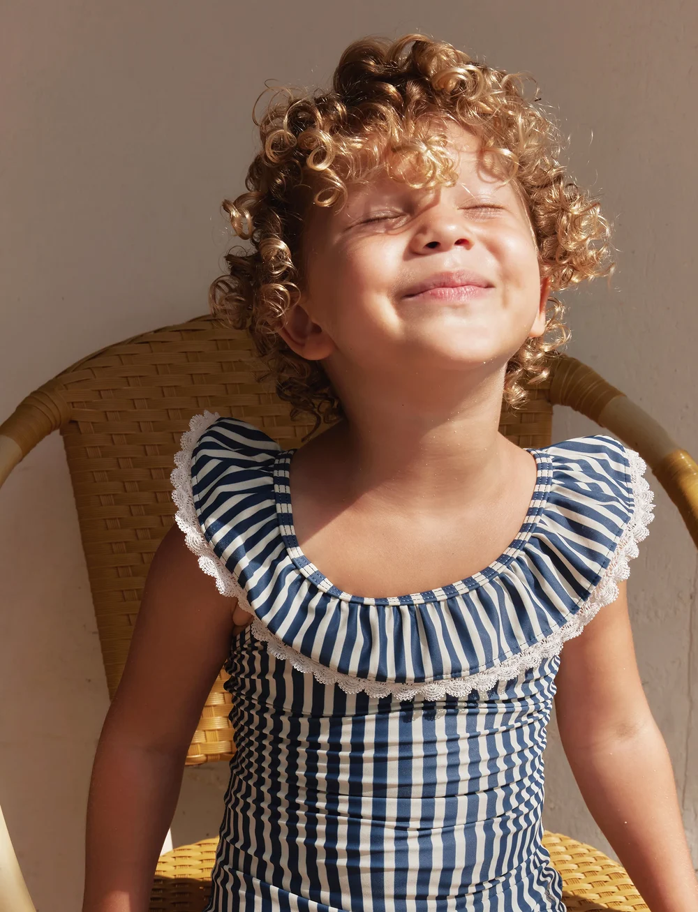 Wheat - Swimsuit Doris - uimapuvut - blue stripe - 0
