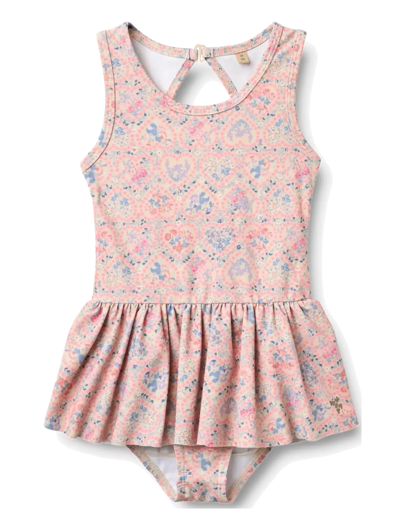 Wheat Swimsuit Erna - Kinder 98-134 - PINK HEART FLOWERS / pink/rose