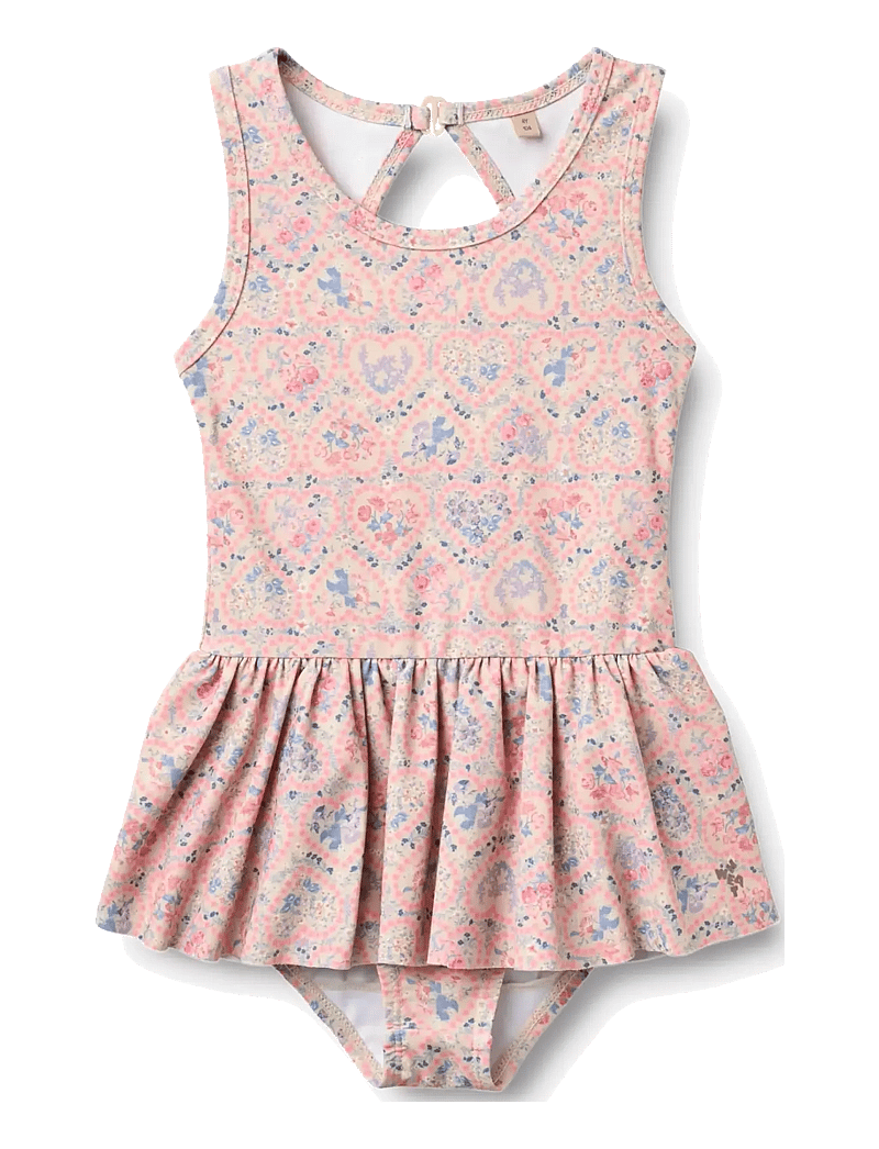 Wheat - Swimsuit Erna - pink heart flowers - 0