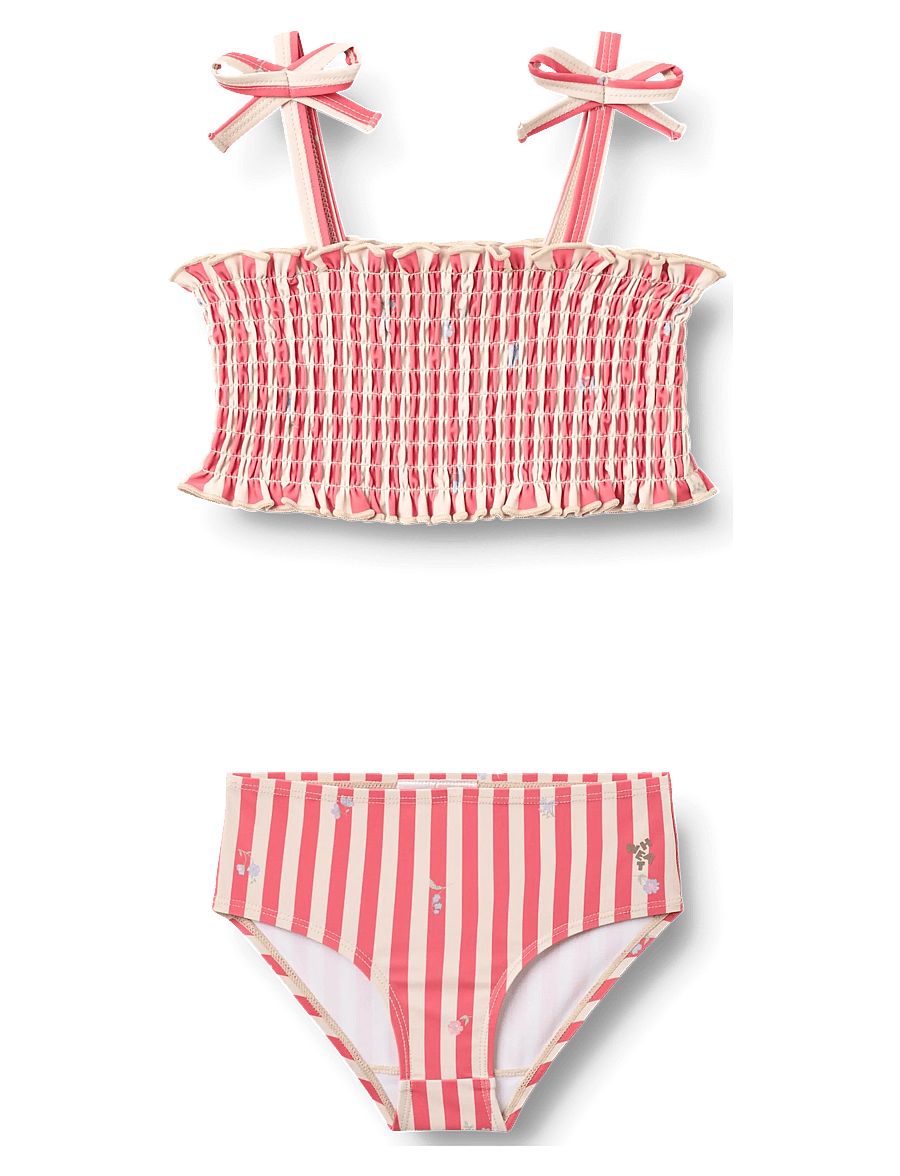 Wheat - Bikini Carla - bikinis - red stripe flowers - 0