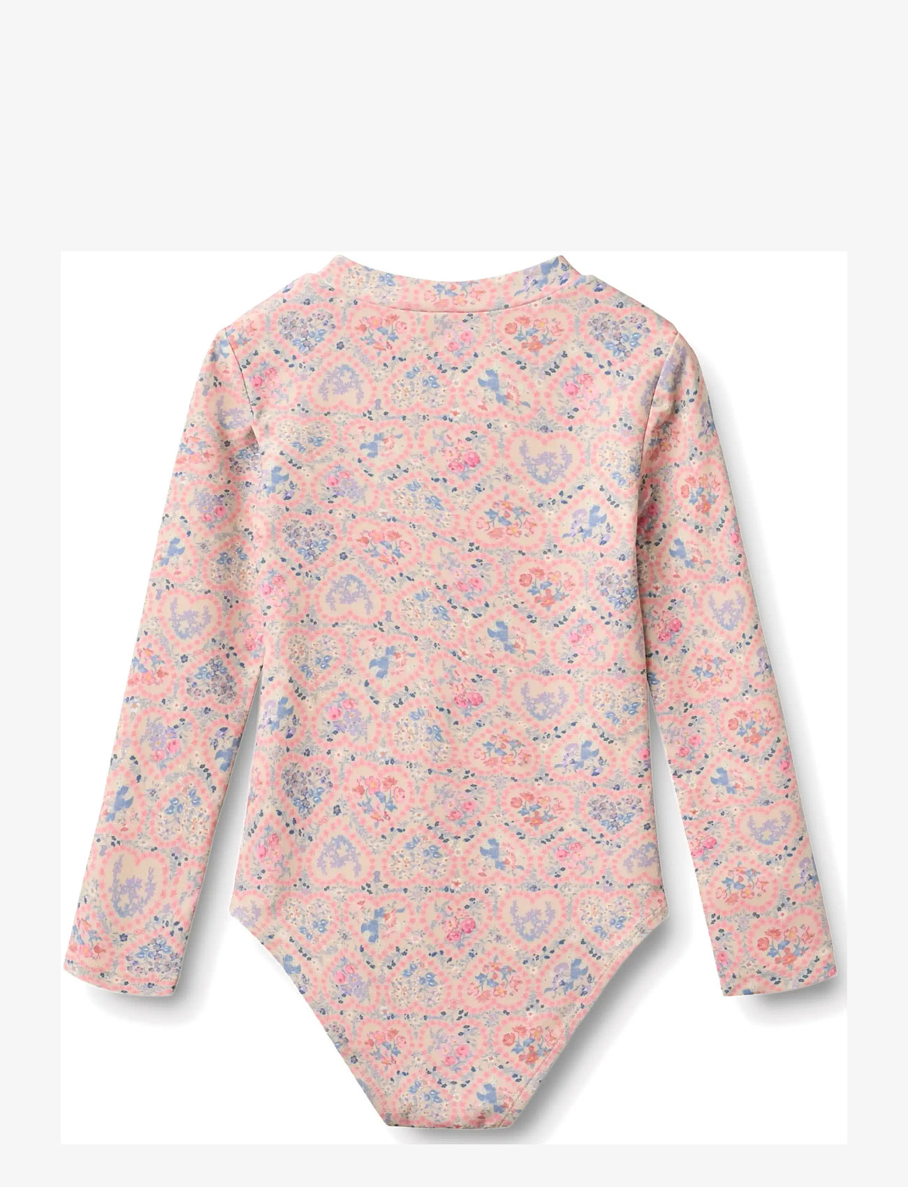 Wheat - Swimsuit L/S Margot - pink heart flowers - 2