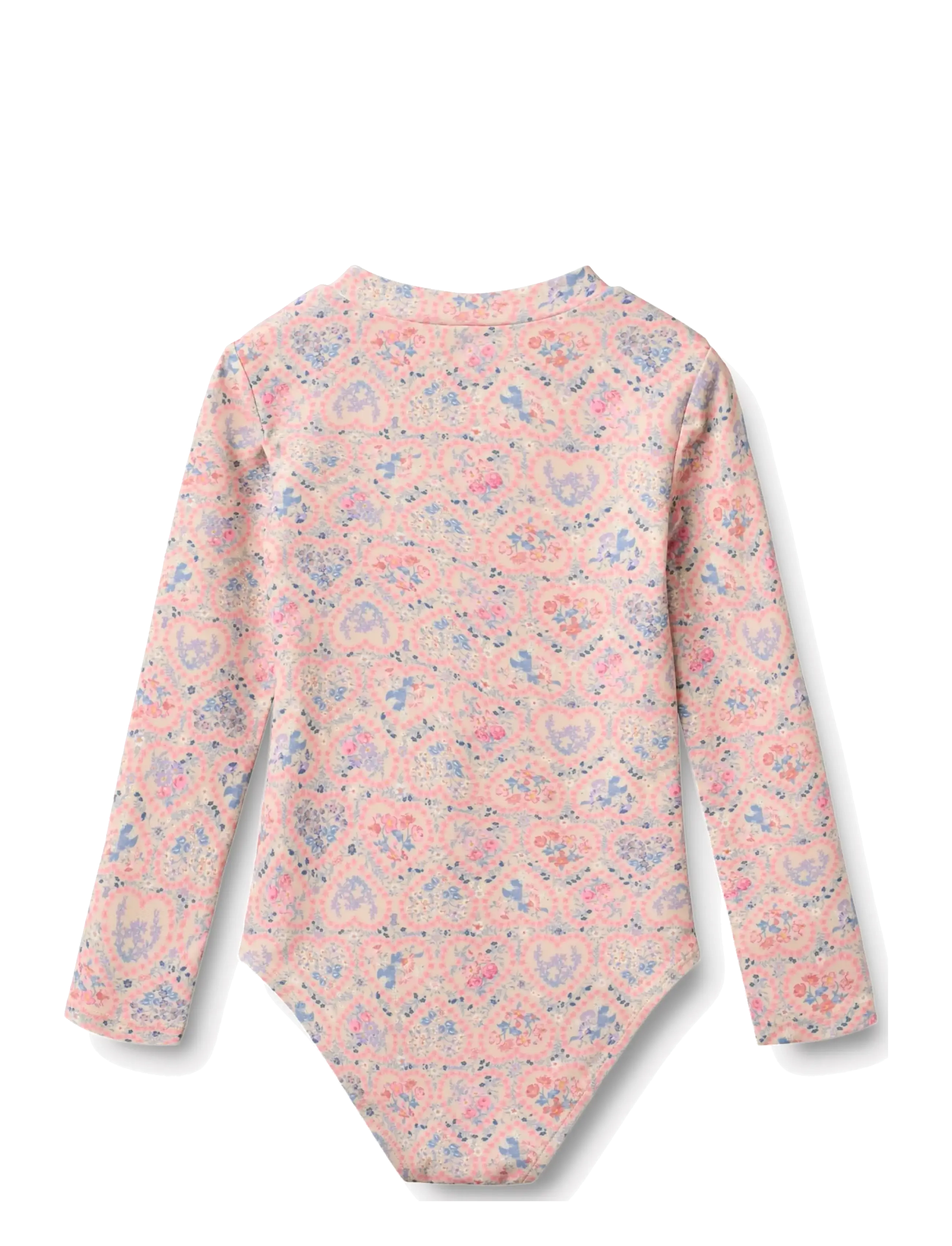 Wheat - Swimsuit L/S Margot - pink heart flowers - 2
