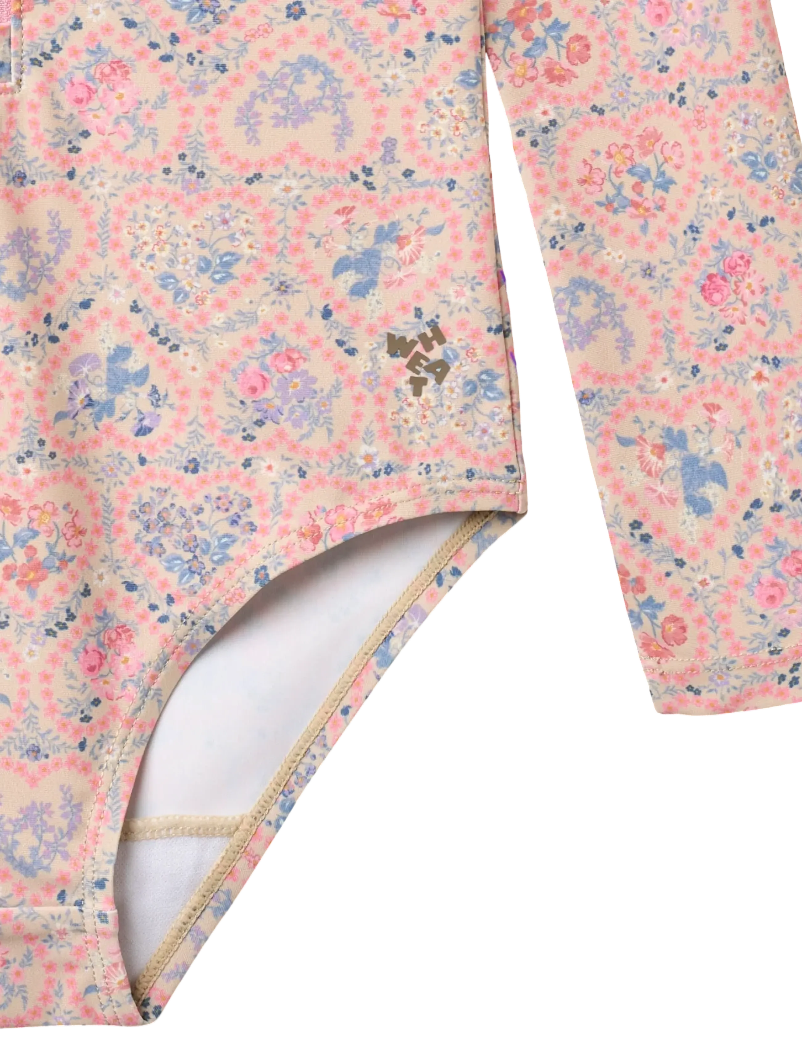 Wheat - Swimsuit L/S Margot - pink heart flowers - 3