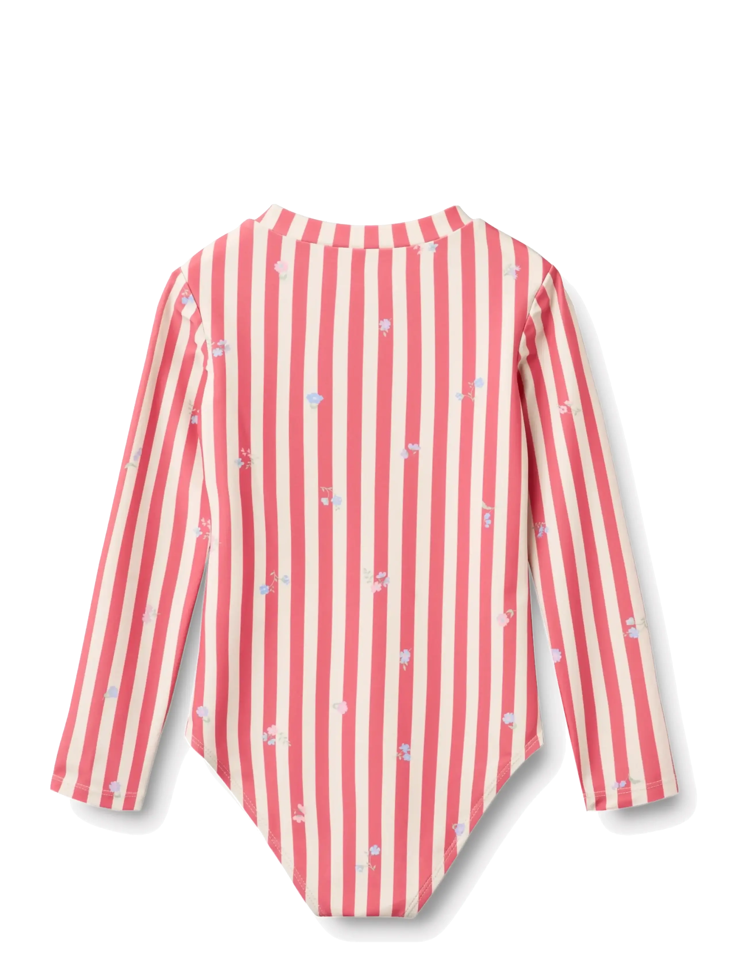 Wheat - Swimsuit L/S Margot - badedragter - red stripe flowers - 1