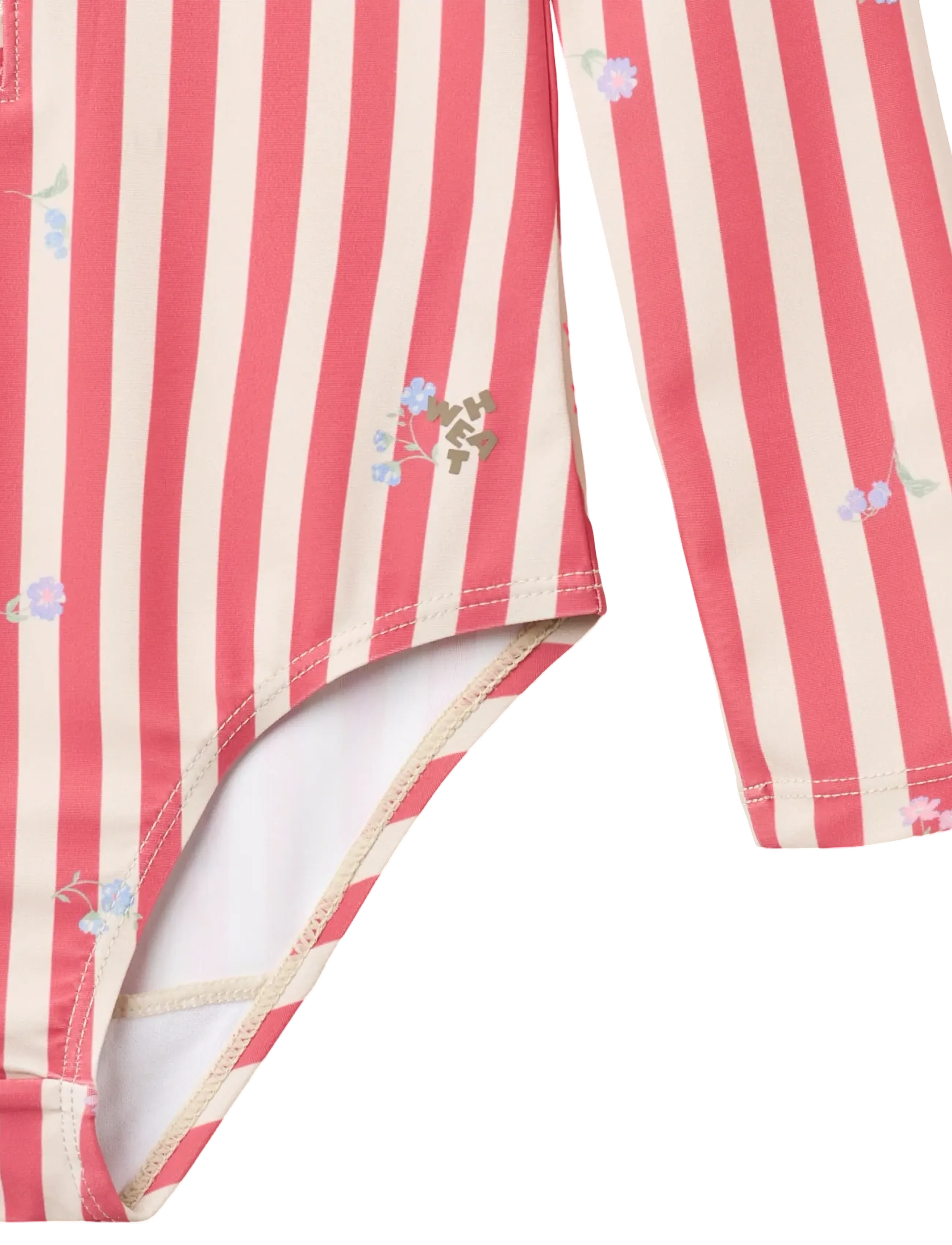Wheat - Swimsuit L/S Margot - badedragter - red stripe flowers - 2