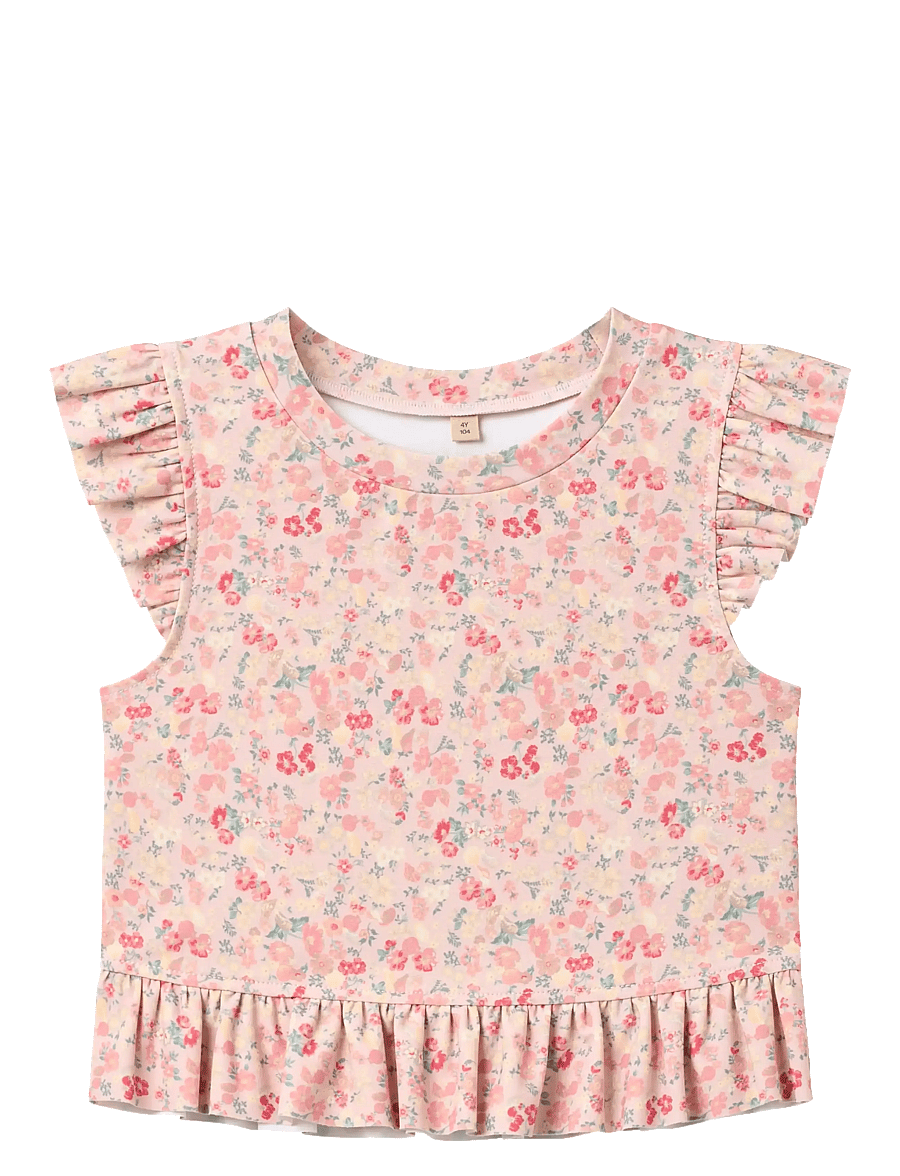 Wheat - Swim Set 2-piece Alma - uv-kaitsega riided - powder flowers and seashells - 2