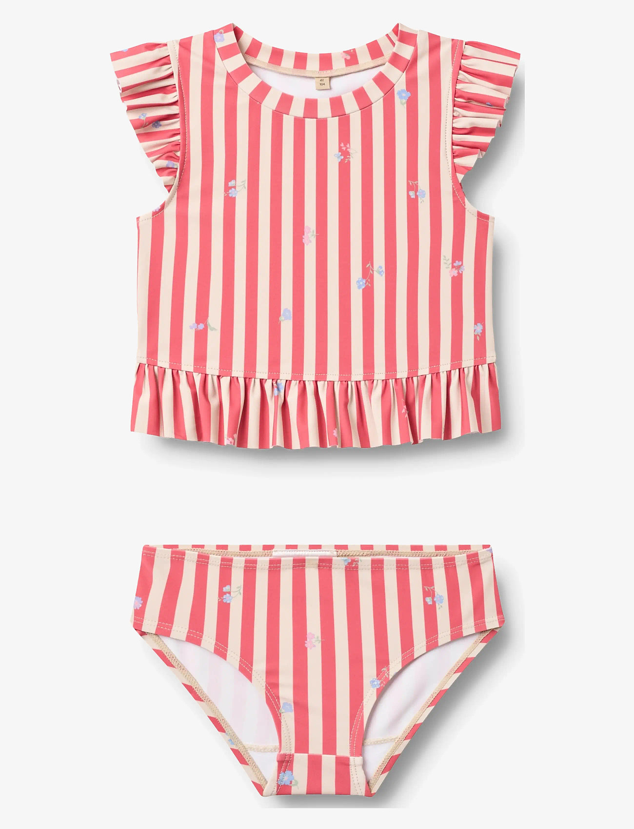 Wheat - Swim Set 2-piece Alma - bikinis - red stripe flowers - 0
