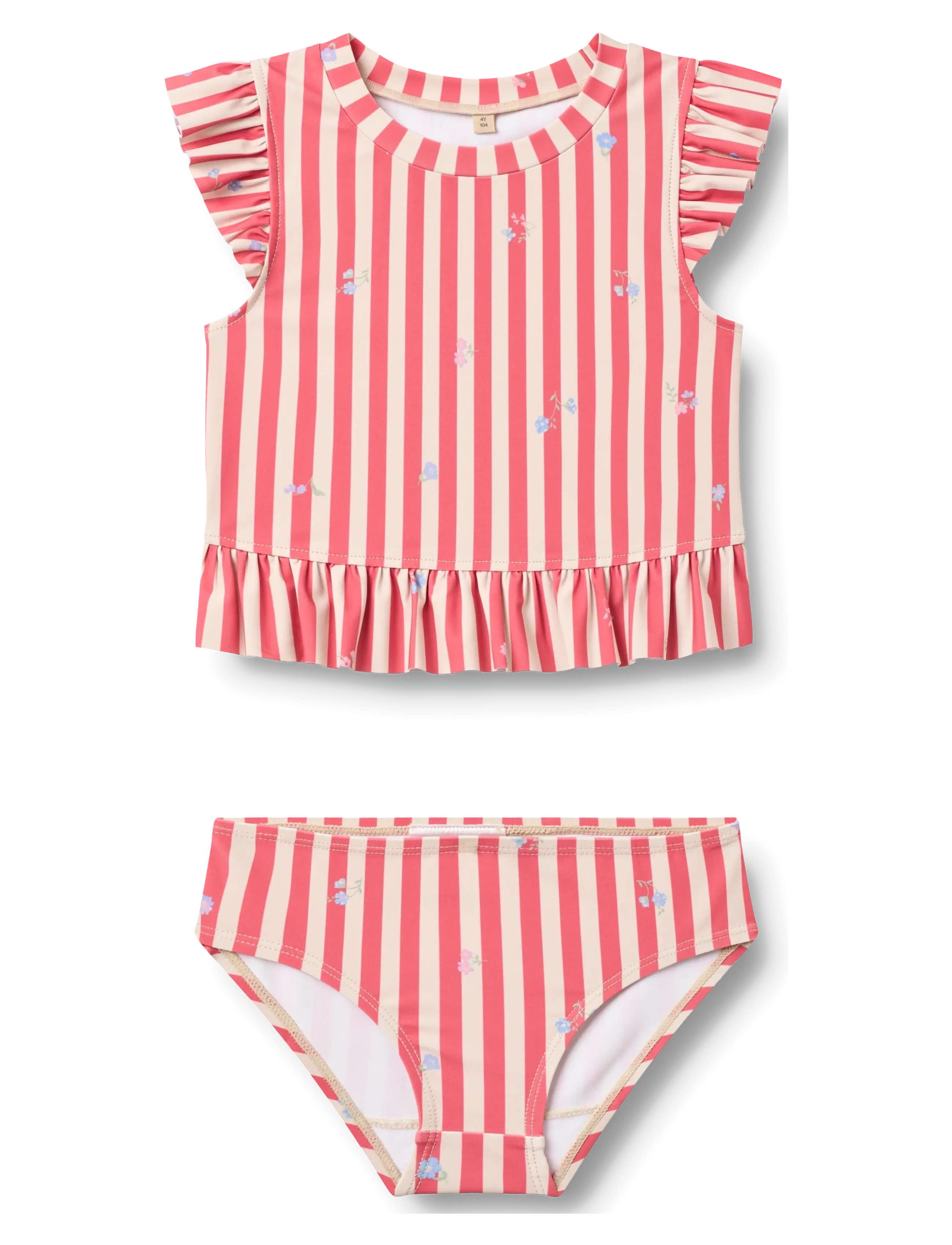 Wheat Swim Set 2-piece Alma - Swimwear - RED STRIPE FLOWERS / red