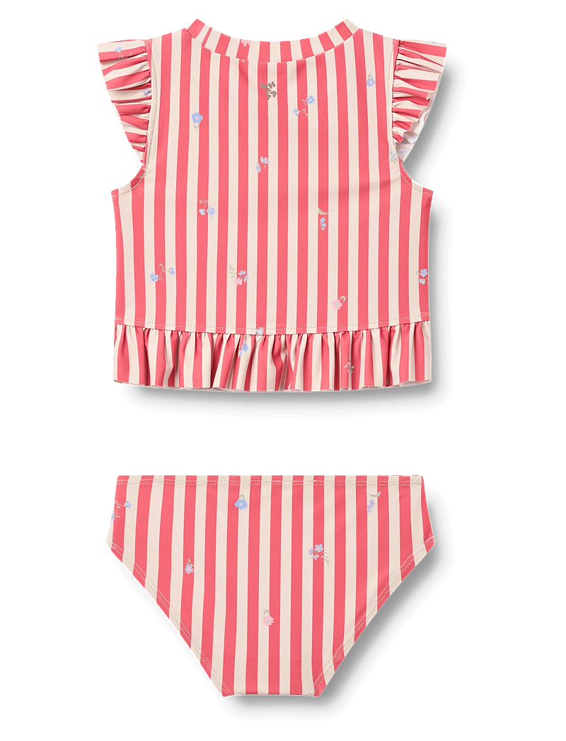 Wheat - Swim Set 2-piece Alma - bikinis - red stripe flowers - 1