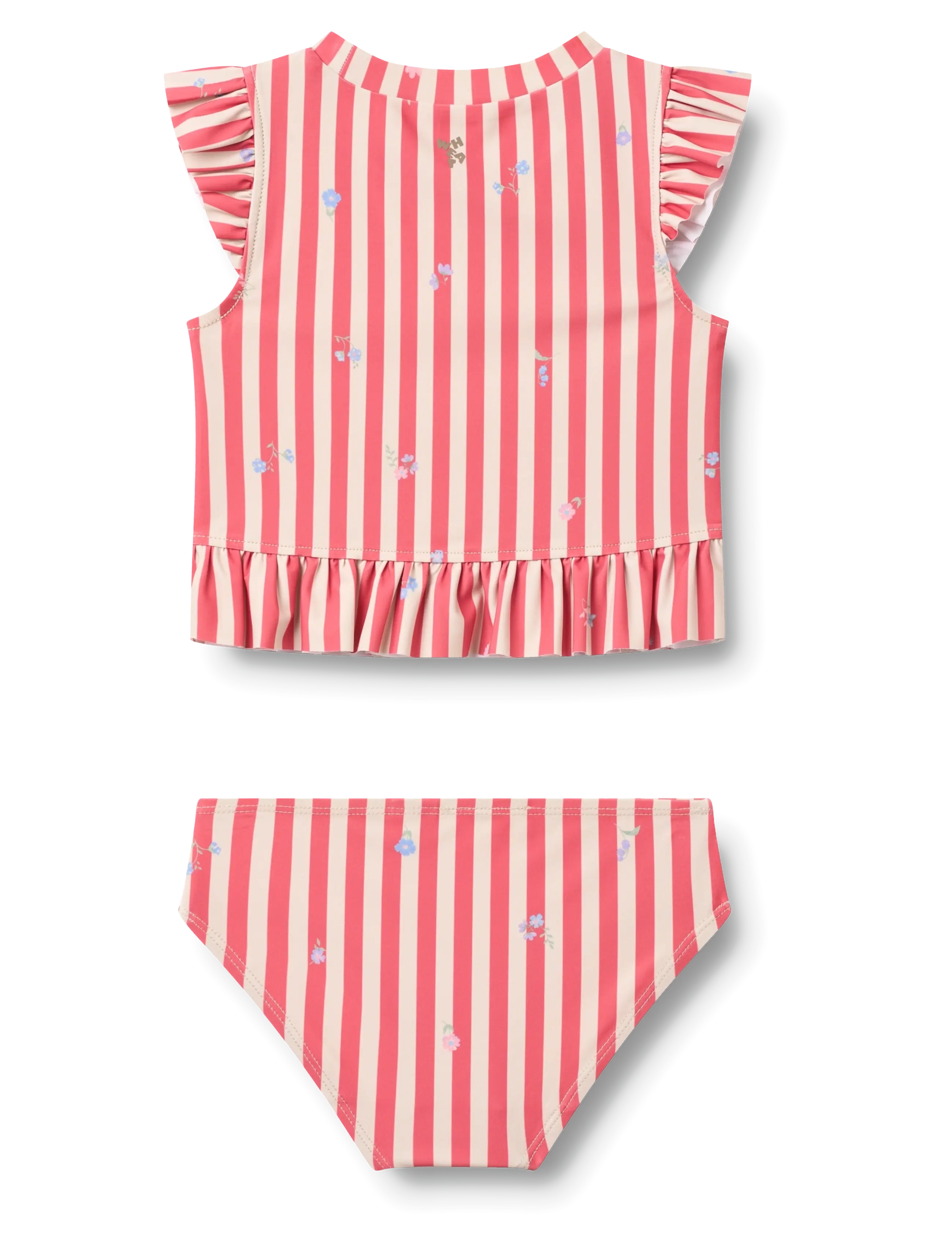 Wheat - Swim Set 2-piece Alma - uv clothing - red stripe flowers - 1