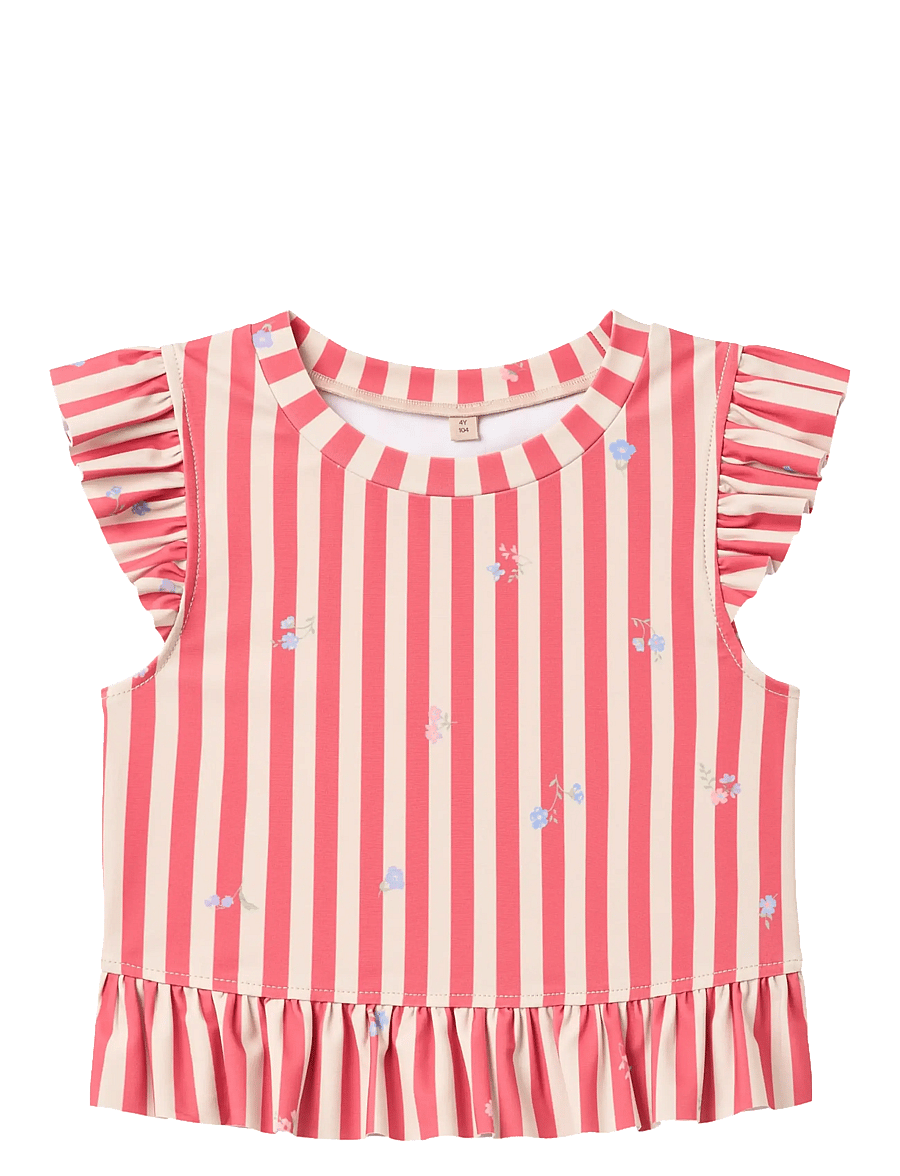 Wheat - Swim Set 2-piece Alma - uv-kläder - red stripe flowers - 2