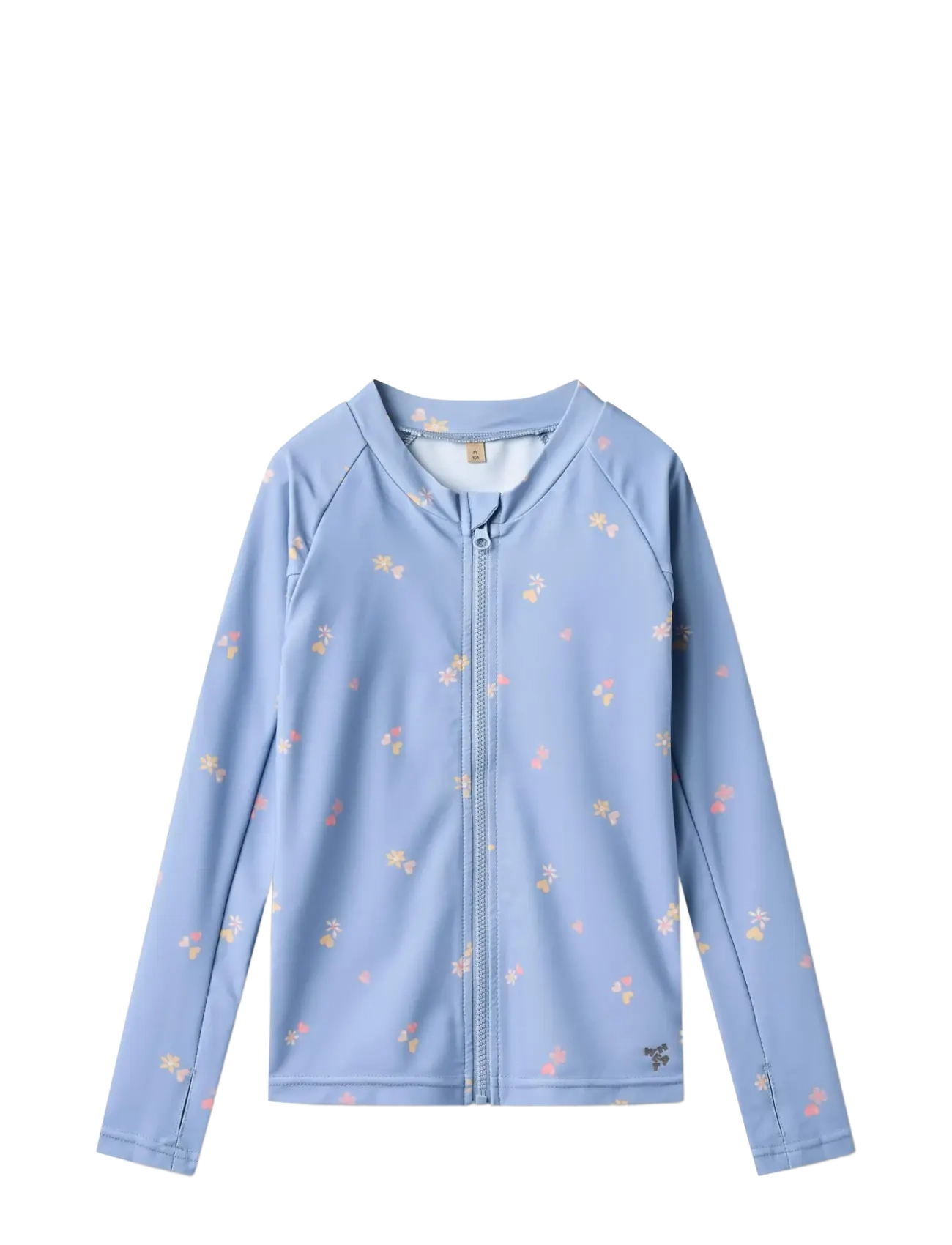Wheat Swim T-Shirt L/S Zip Ada, 80, Blue, Badetøj > Swim Overdele, Børn