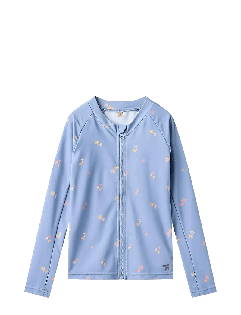 Wheat - Swim t-shirt L/S zip Ada - ujumisriiete ülaosad - morning sky hearts - 0