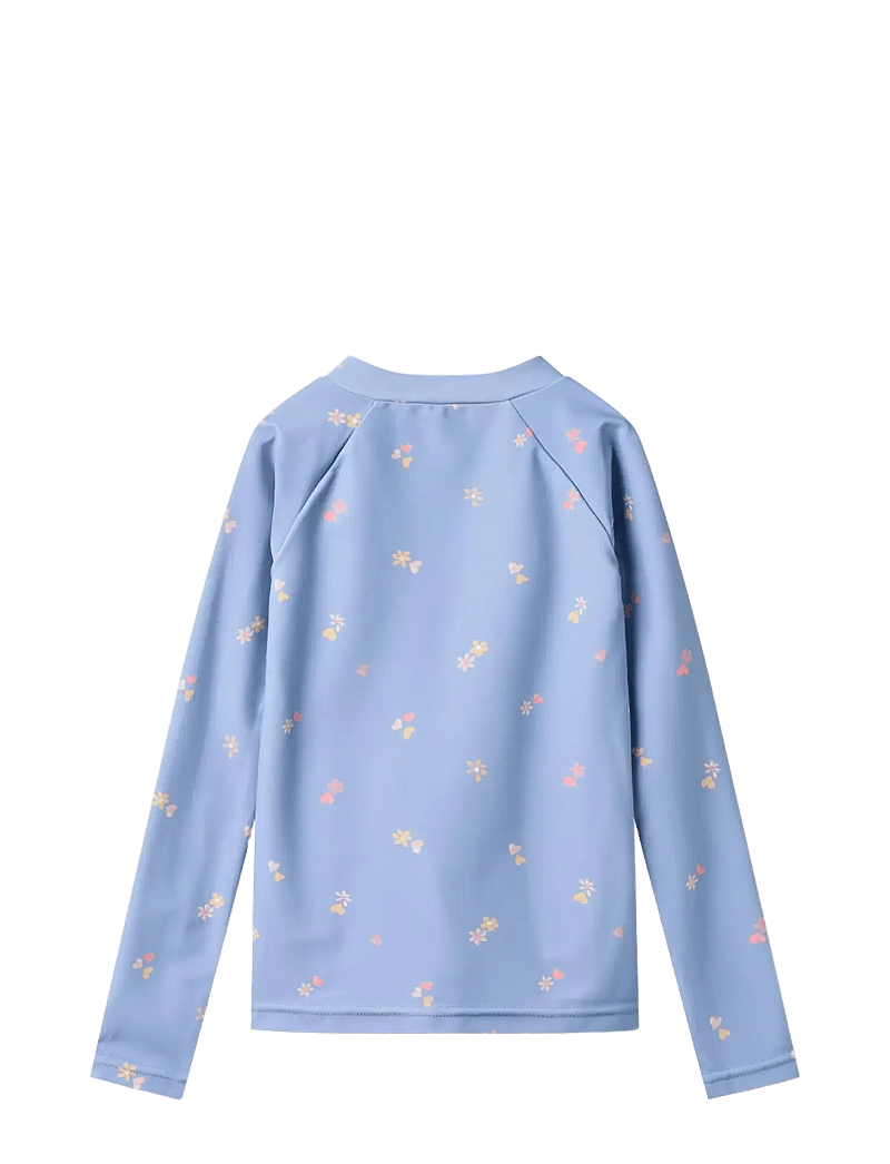 Wheat - Swim t-shirt L/S zip Ada - ujumisriiete ülaosad - morning sky hearts - 1