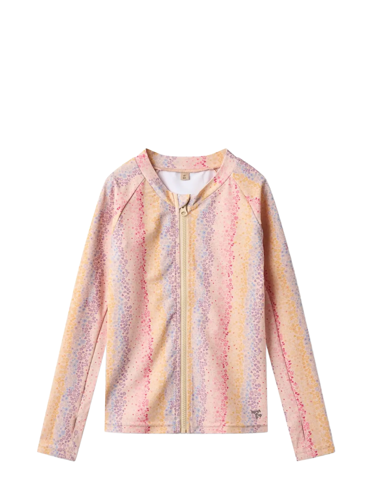 Wheat Swim t-shirt L/S zip Ada - UV-tøj - MULTI RAINBOW / pink/rose