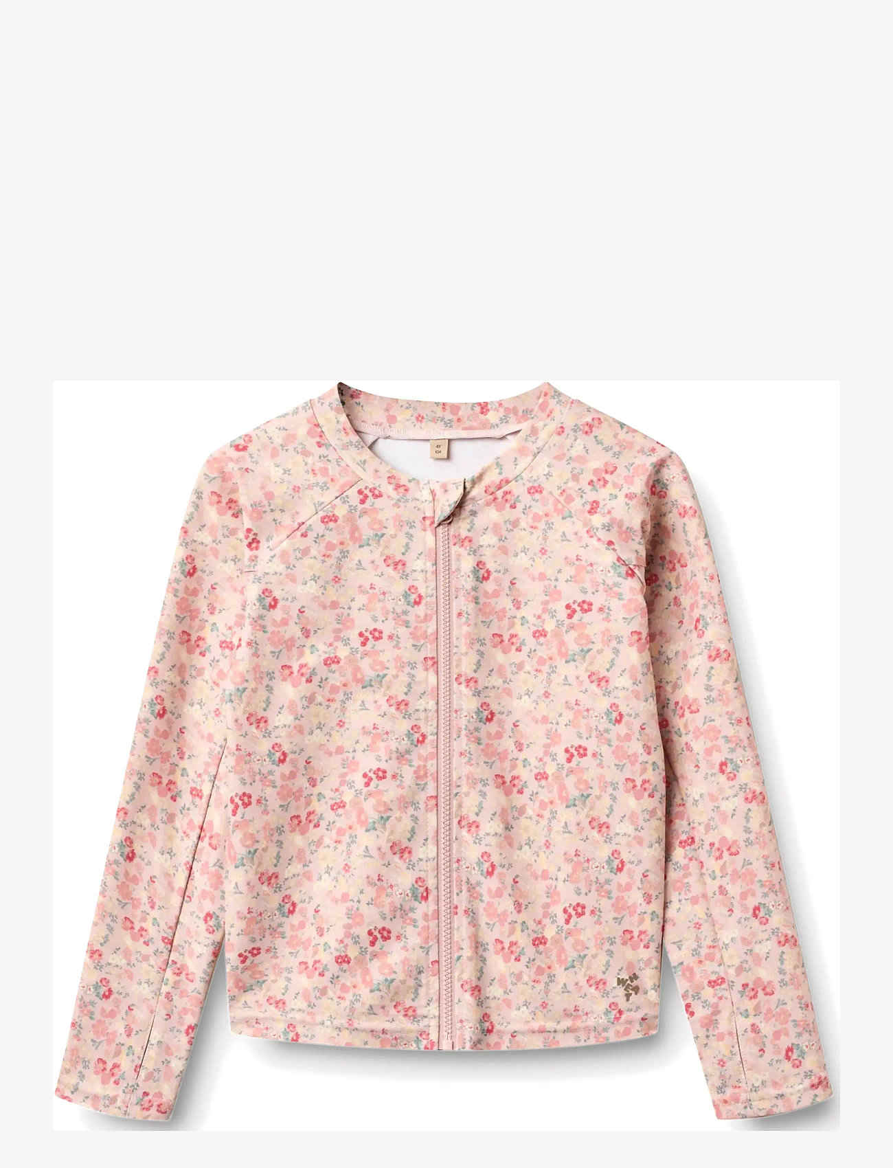 Wheat - Swim T-shirt L/S Zip Ada - ujumisriiete ülaosad - powder flowers and seashells - 0