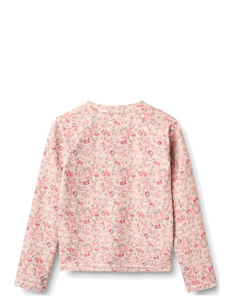 Wheat - Swim T-shirt L/S Zip Ada - ujumisriiete ülaosad - powder flowers and seashells - 1