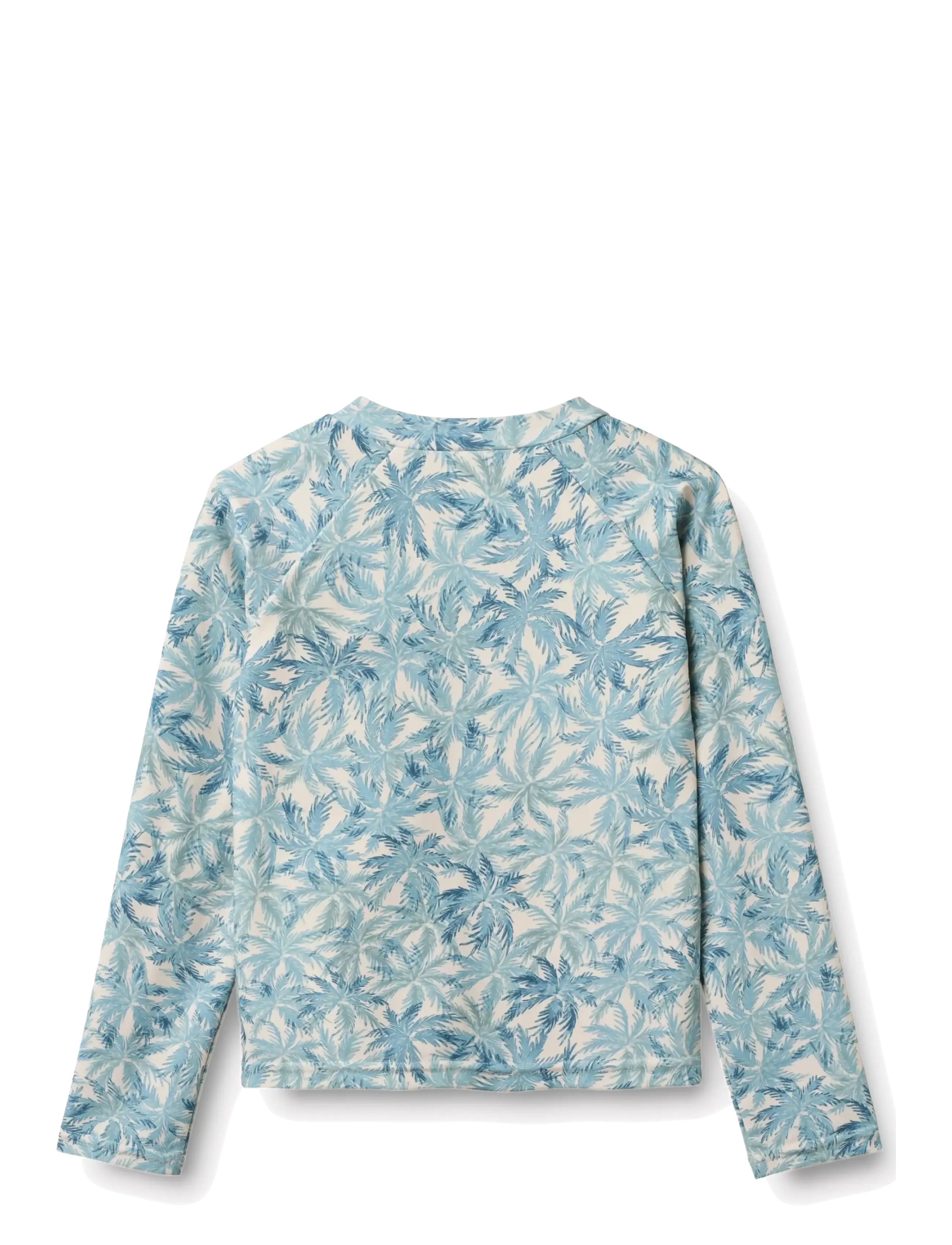 Wheat - Swim T-shirt L/S Zip Ada - badeoverdele - blue palm - 1