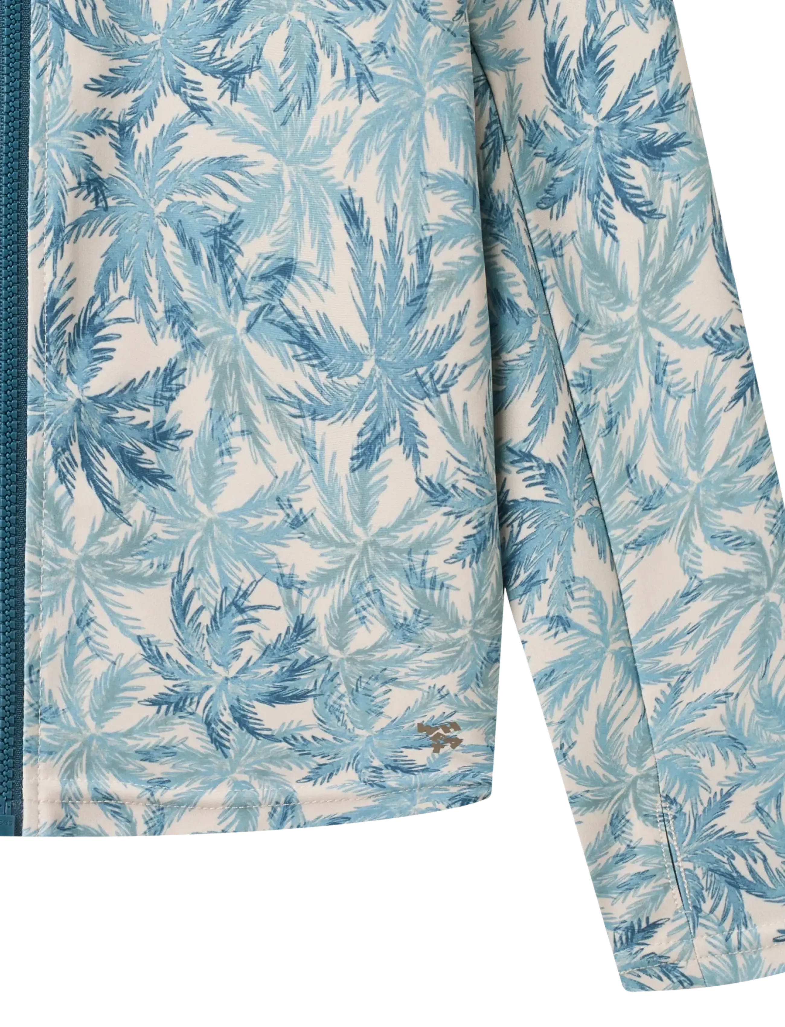 Wheat - Swim T-shirt L/S Zip Ada - badeoverdele - blue palm - 2