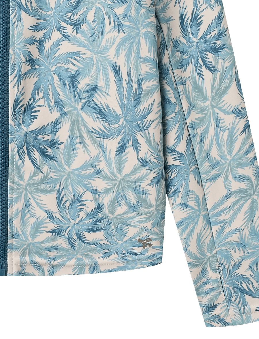 Wheat - Swim T-shirt L/S Zip Ada - badeoverdele - blue palm - 2
