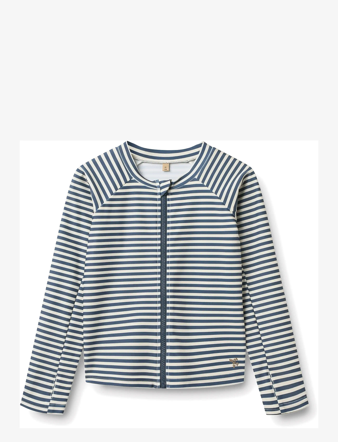 Wheat - Swim T-shirt L/S Zip Ada - swim tops - blue stripe - 0