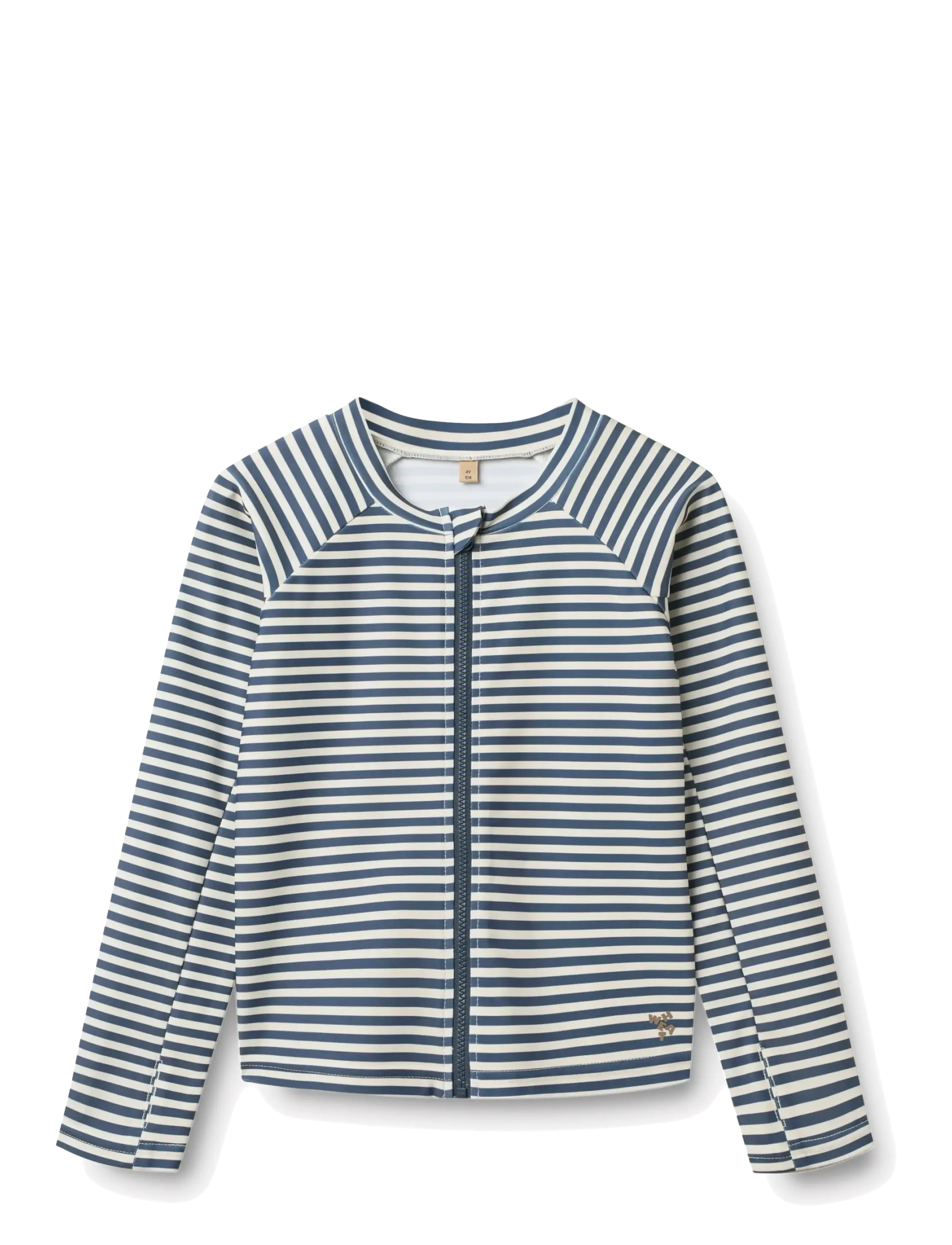 Wheat Swim T-shirt L/S Zip Ada - Kids 98-134 - BLUE STRIPE / blue