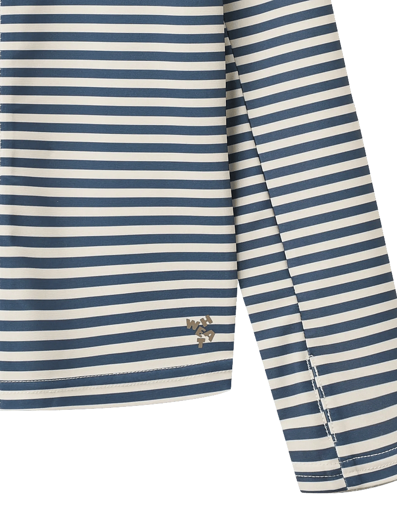 Wheat - Swim T-shirt L/S Zip Ada - ujumisriiete ülaosad - blue stripe - 2