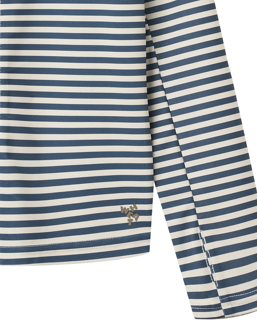 Wheat - Swim T-shirt L/S Zip Ada - badeoverdele - blue stripe - 2