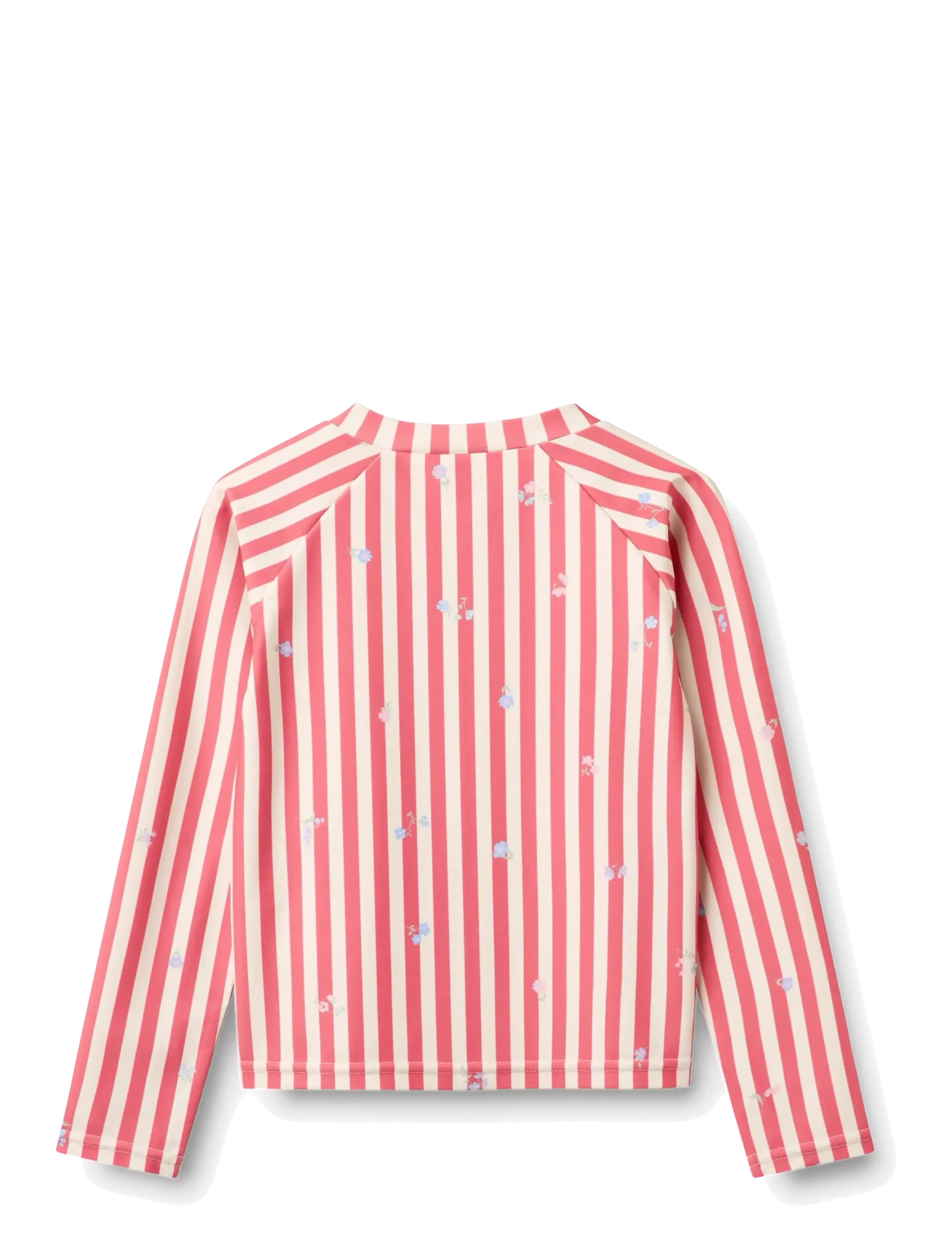 Wheat - Swim T-shirt L/S Zip Ada - badeoverdele - red stripe flowers - 1