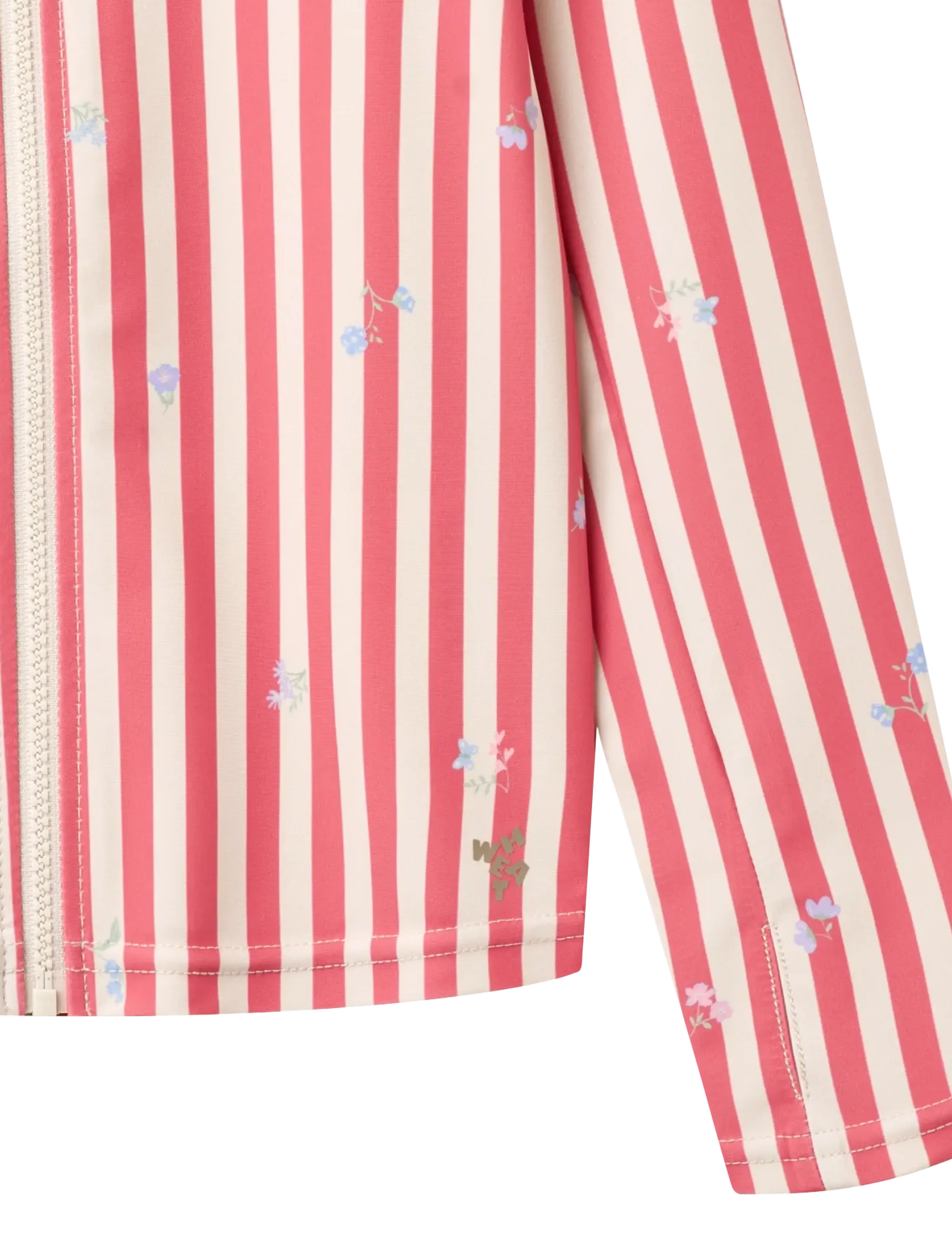Wheat - Swim T-shirt L/S Zip Ada - badeoverdele - red stripe flowers - 2