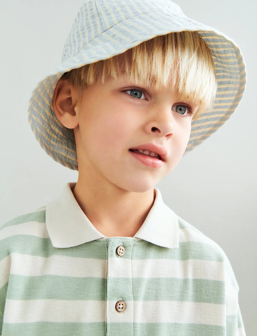 Wheat - Bucket Hat Alec - winteraccessoires - summer sky stripe - 0