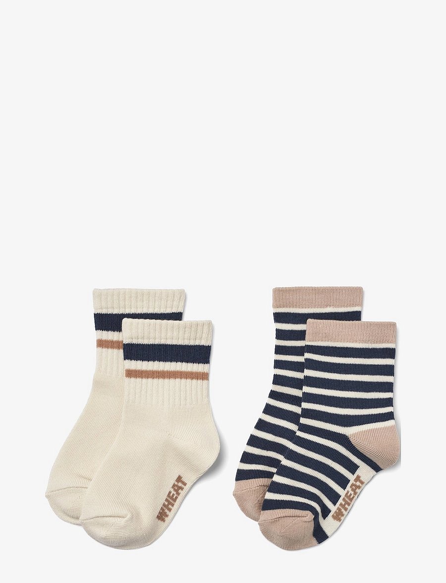 Wheat - 2 pk Jamie socks - blue - 0