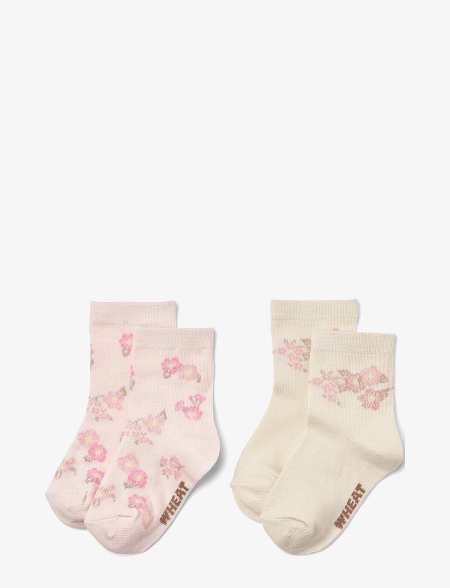 Wheat - 2 pk pattern Luna socks - rose - 0
