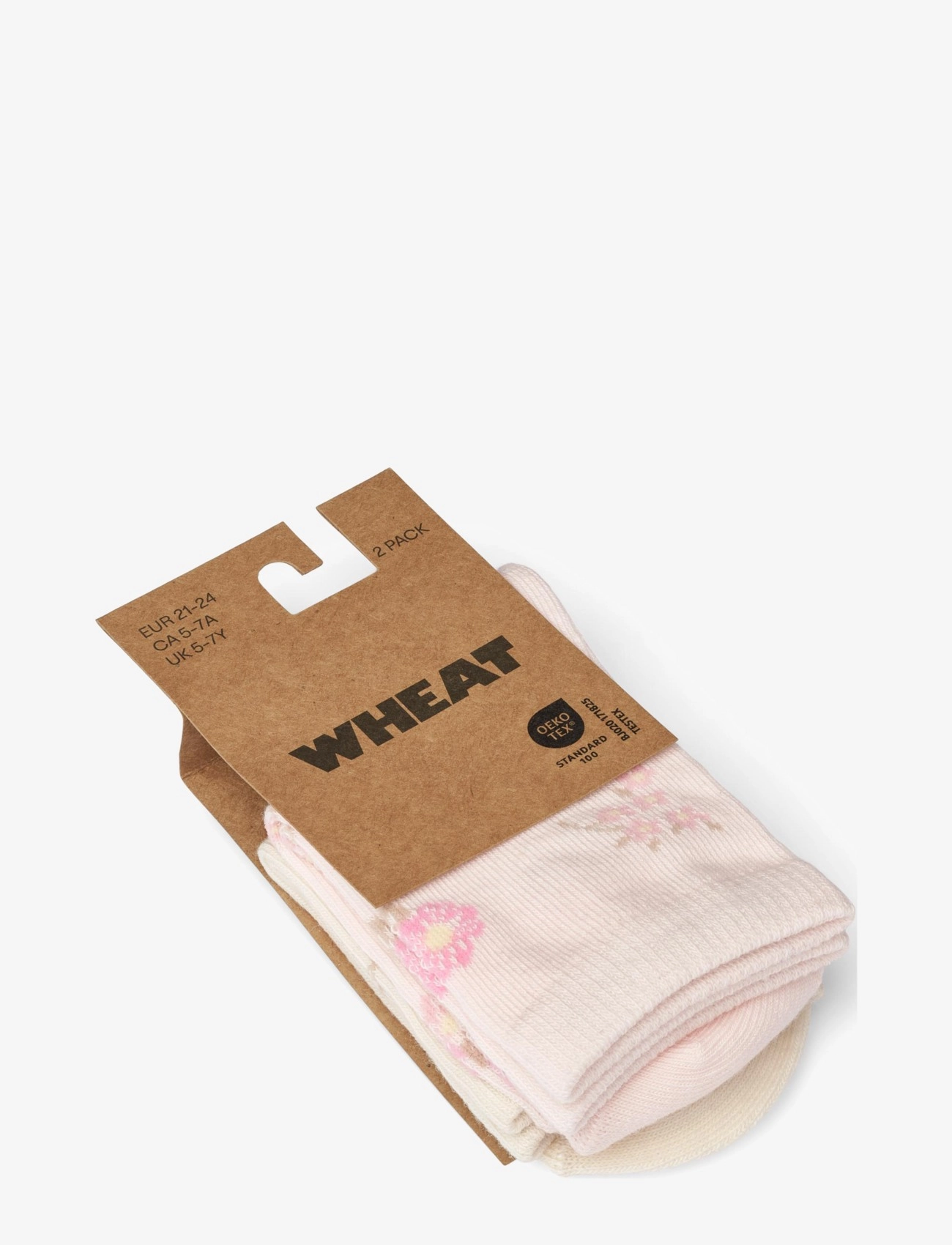 Wheat - 2 pk pattern Luna socks - rose - 2