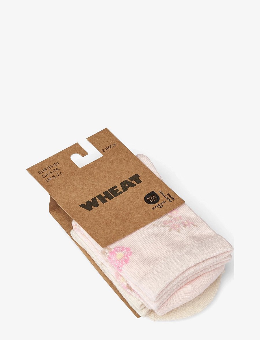 Wheat - 2 pk pattern Luna socks - rose - 2