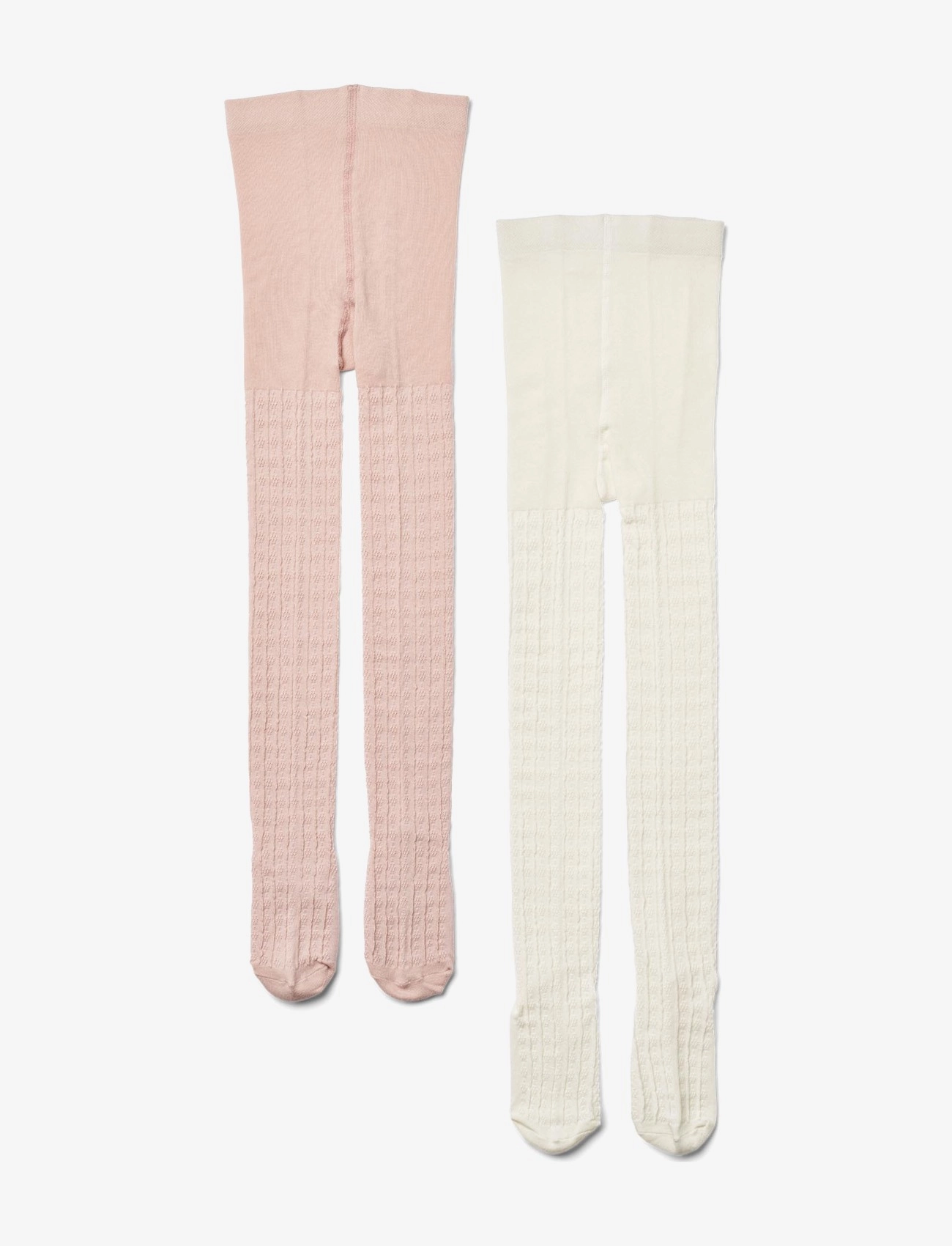 Wheat - 2 pk Izzy pointelle tights - powder - 1
