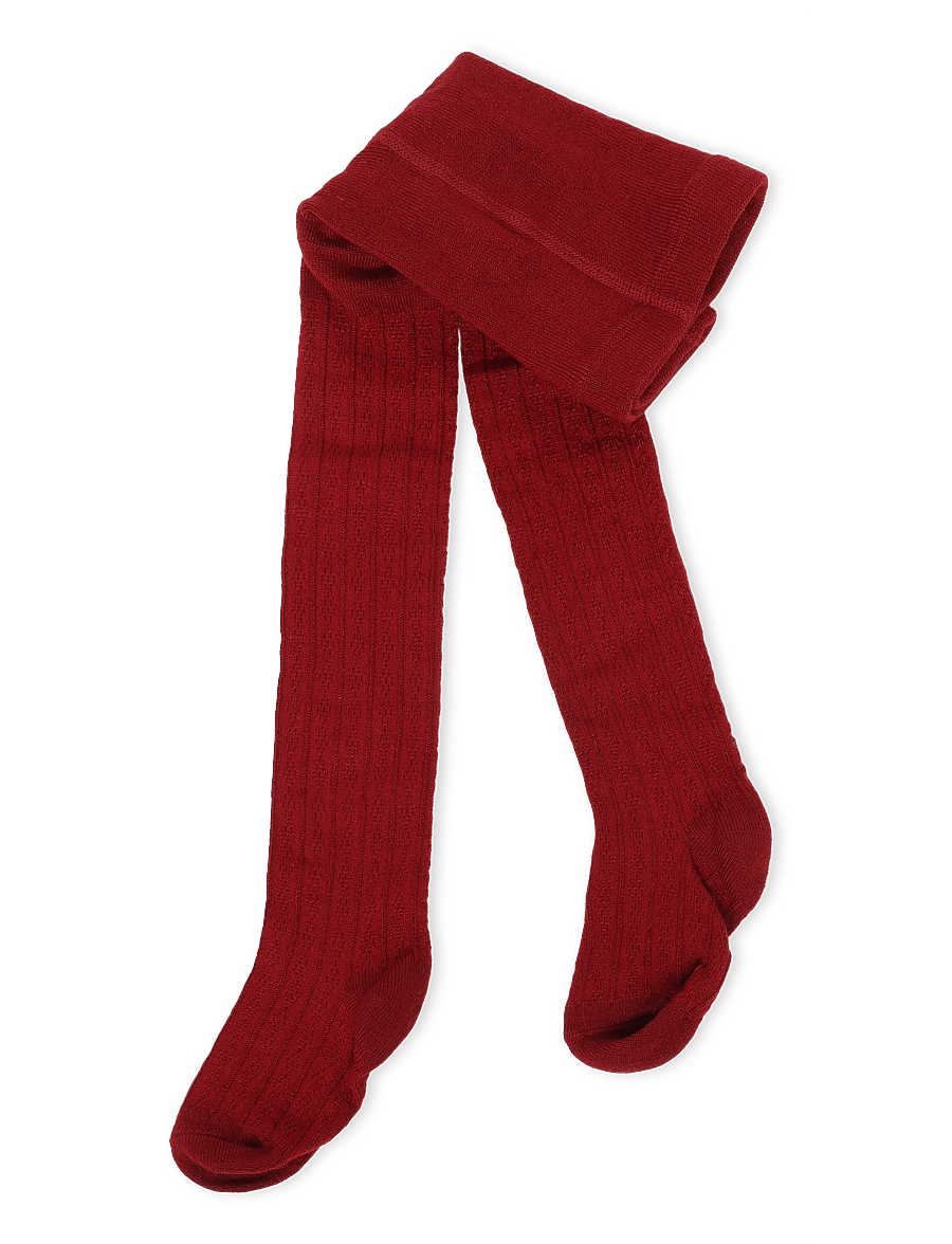 Wheat - 2 pk Wool Lace Tights Karla - strumpbyxor - cherry red - 1